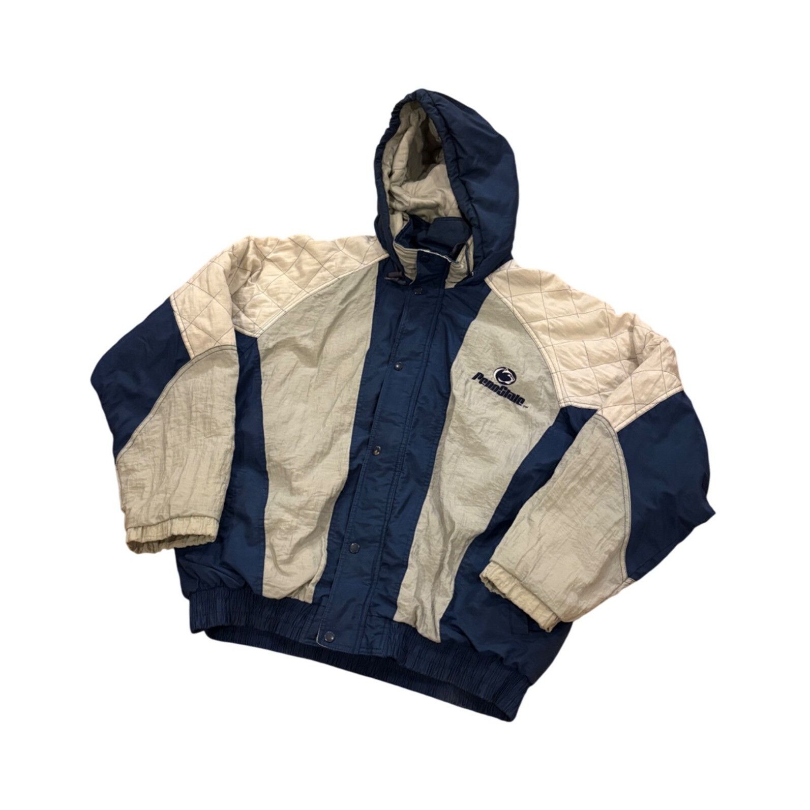 Starter Vintage 1990's Starter Penn State Nittany Lions Hooded Puffe Size US XL / EU 56 / 4 - 4 Thumbnail