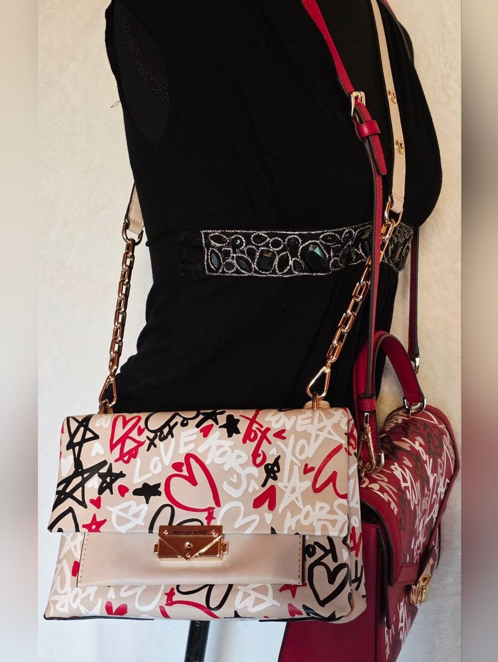 Michael Kors Rare Michael Kors Graffiti Love Heart Bag Bundle — Both With Size ONE SIZE - 4 Thumbnail
