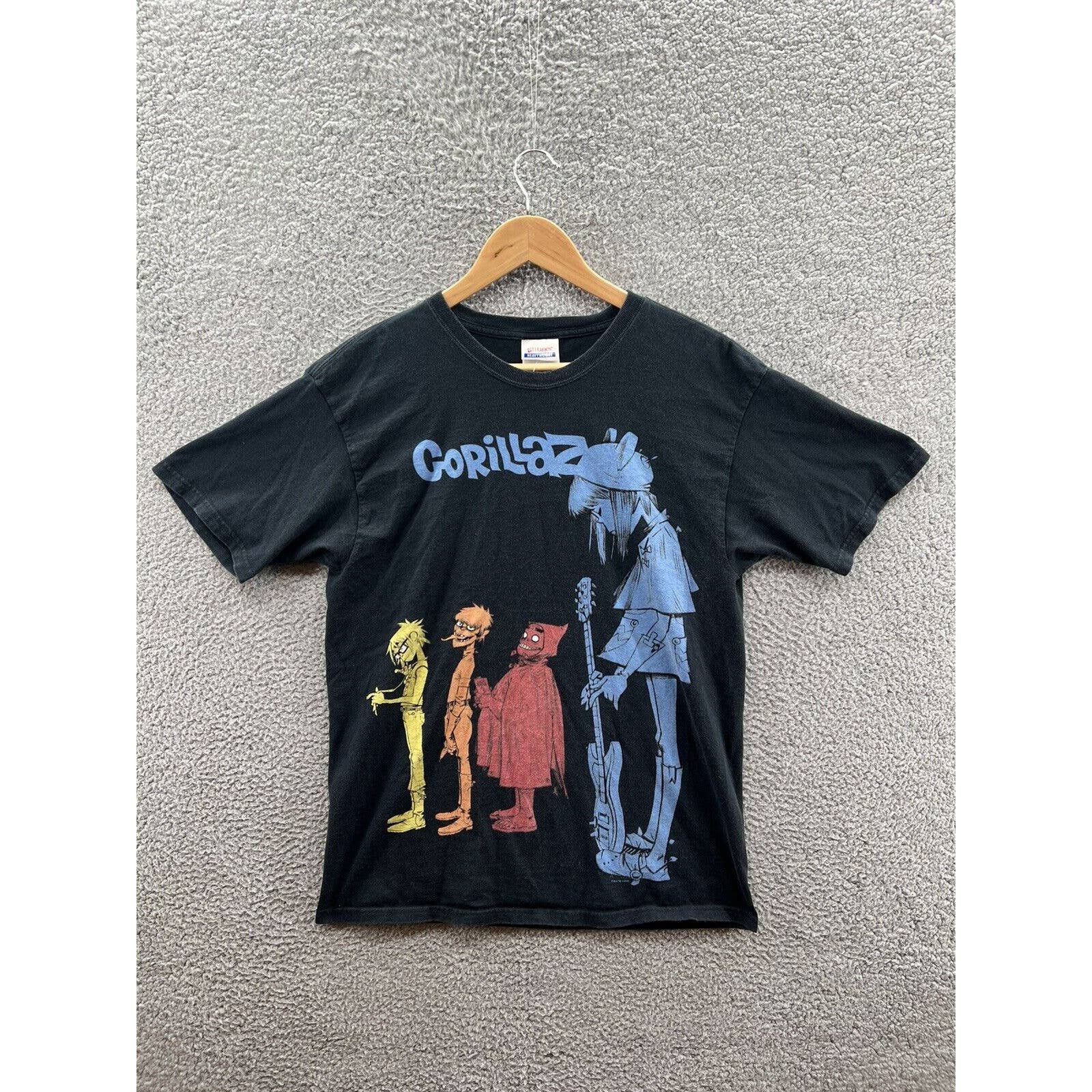 image of Hanes 2010 Gorillaz Rock The House Band T-Shirt Black Medium, Men's