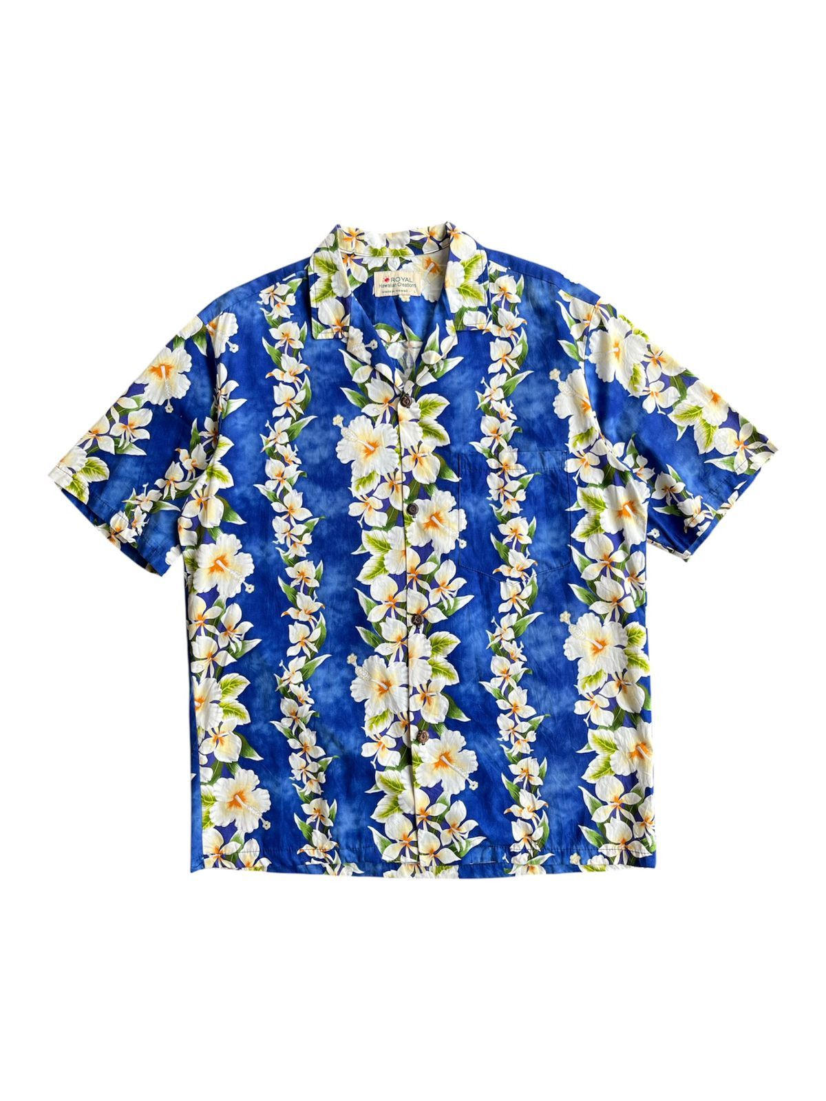 Vintage 90s Royal Hawaiian Flower Shirt Size US XL / EU 56 / 4 - 1 Thumbnail