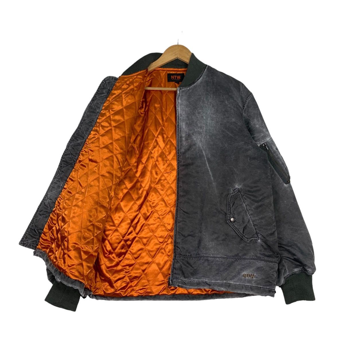 Japanese Brand NTW New Trend World Gray Washed Bomber Jacket #1084-C49 Size US L / EU 52-54 / 3 - 9 Thumbnail