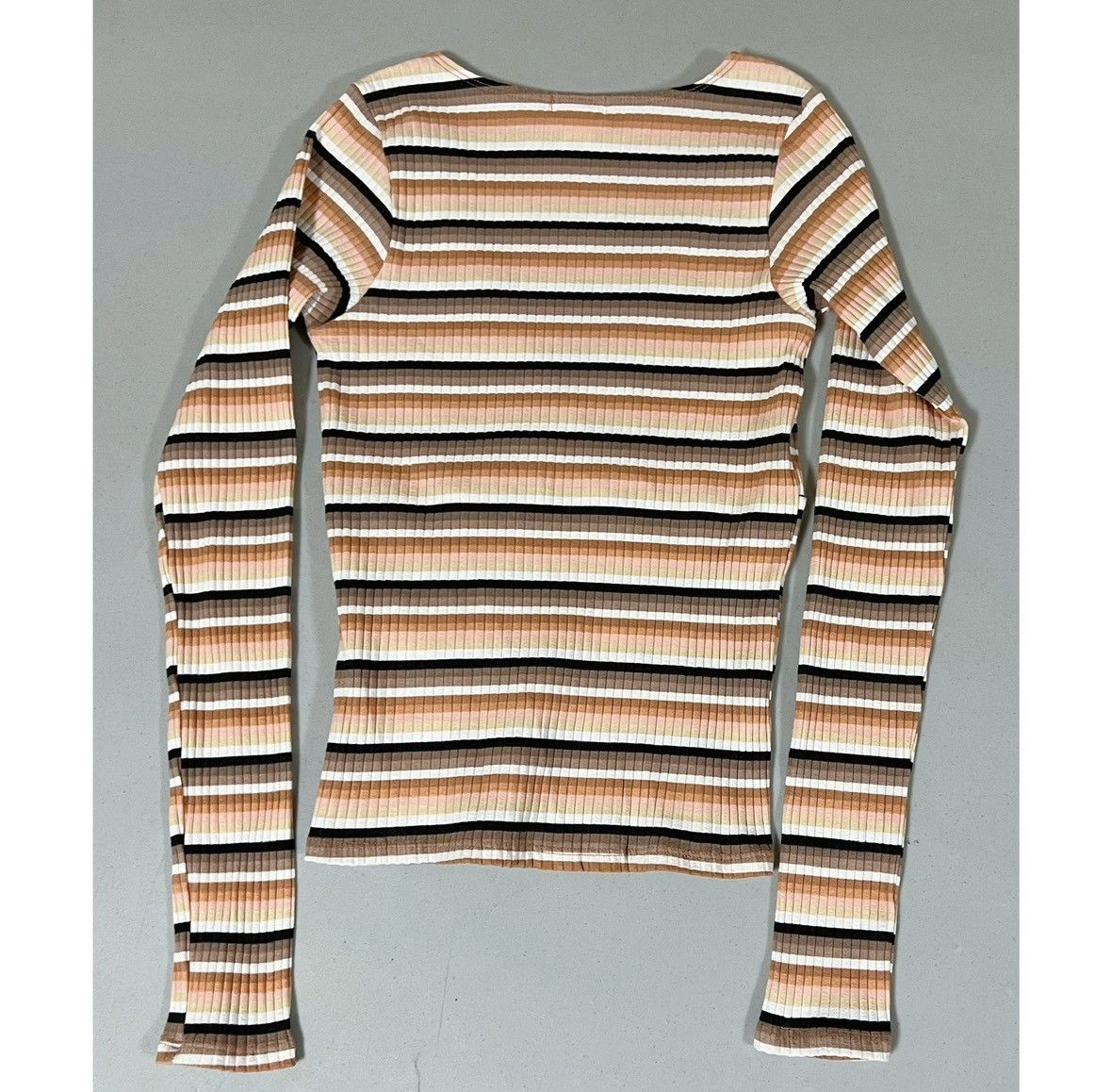 Billabong Billabong Striped Ribbed V-Neck Shirt Top Blouse Tee XS ✨ Size XS / US 0-2 / IT 36-38 - 3 Thumbnail