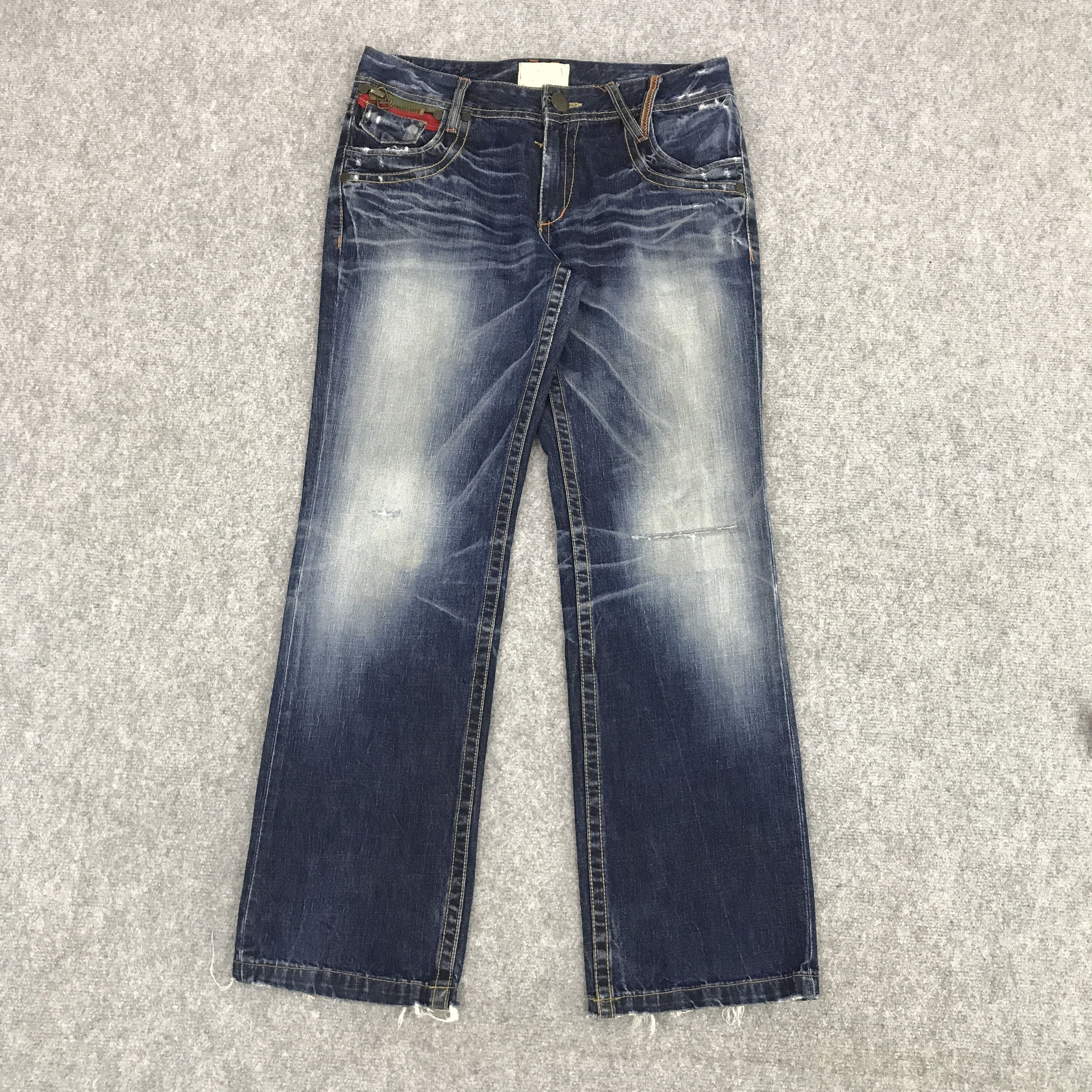 Japanese Brand JAPAN STYLE LOLITA DISTRESSED DENIM JEAN Size US 34 / EU 50 - 1 Thumbnail