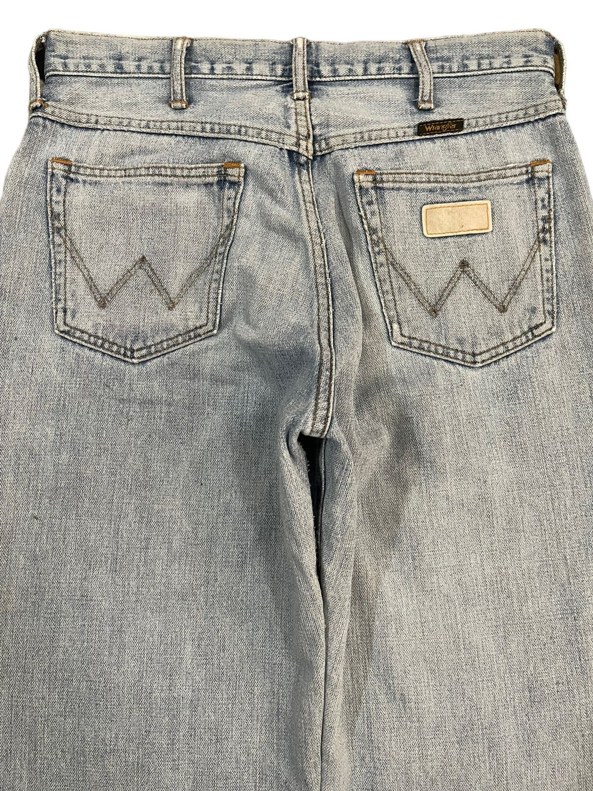 Wrangler Vintage 90s Wrangler Blue Wash Distress Straight Leg Loose Size US 30 / EU 46 - 4 Thumbnail