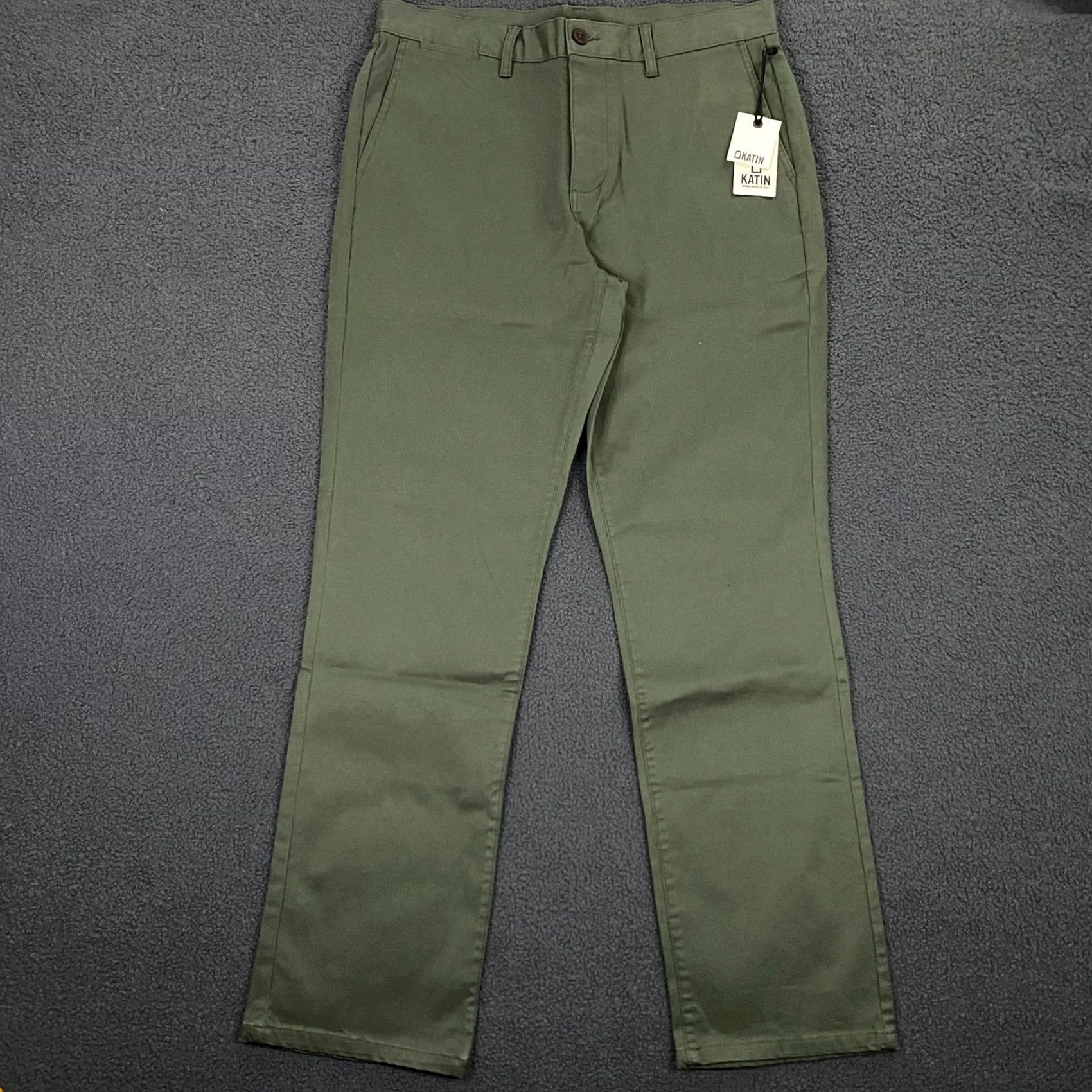 Katin Kraft Pants Set Of 2 Size 34x32 Olive Green Chino Stretch Twill Surf New, Men's — image 4 of 6
