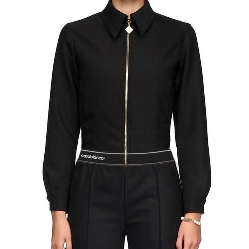 Casablanca Black Casablanca Sports Cropped Wool Tailoring Jacket Size S / US 4 / IT 40 - 3 Thumbnail