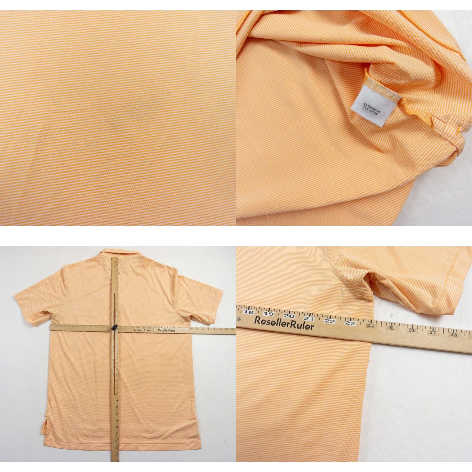 Peter Millar Peter Millar Polo Shirt Mens Large Orange Summer Comfort Striped Stretch Golf Size US L / EU 52-54 / 3 - 8 Thumbnail