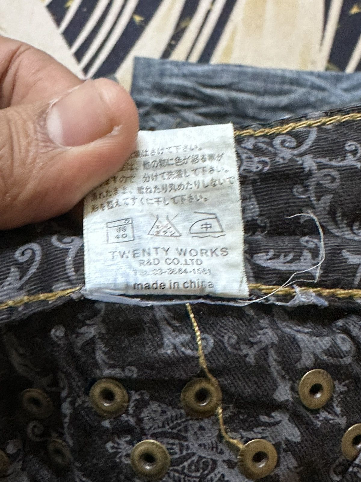 Drake Vintage Twenty Works Strap Leather Snake Studded Denim Size US 36 / EU 52 - 12 Thumbnail