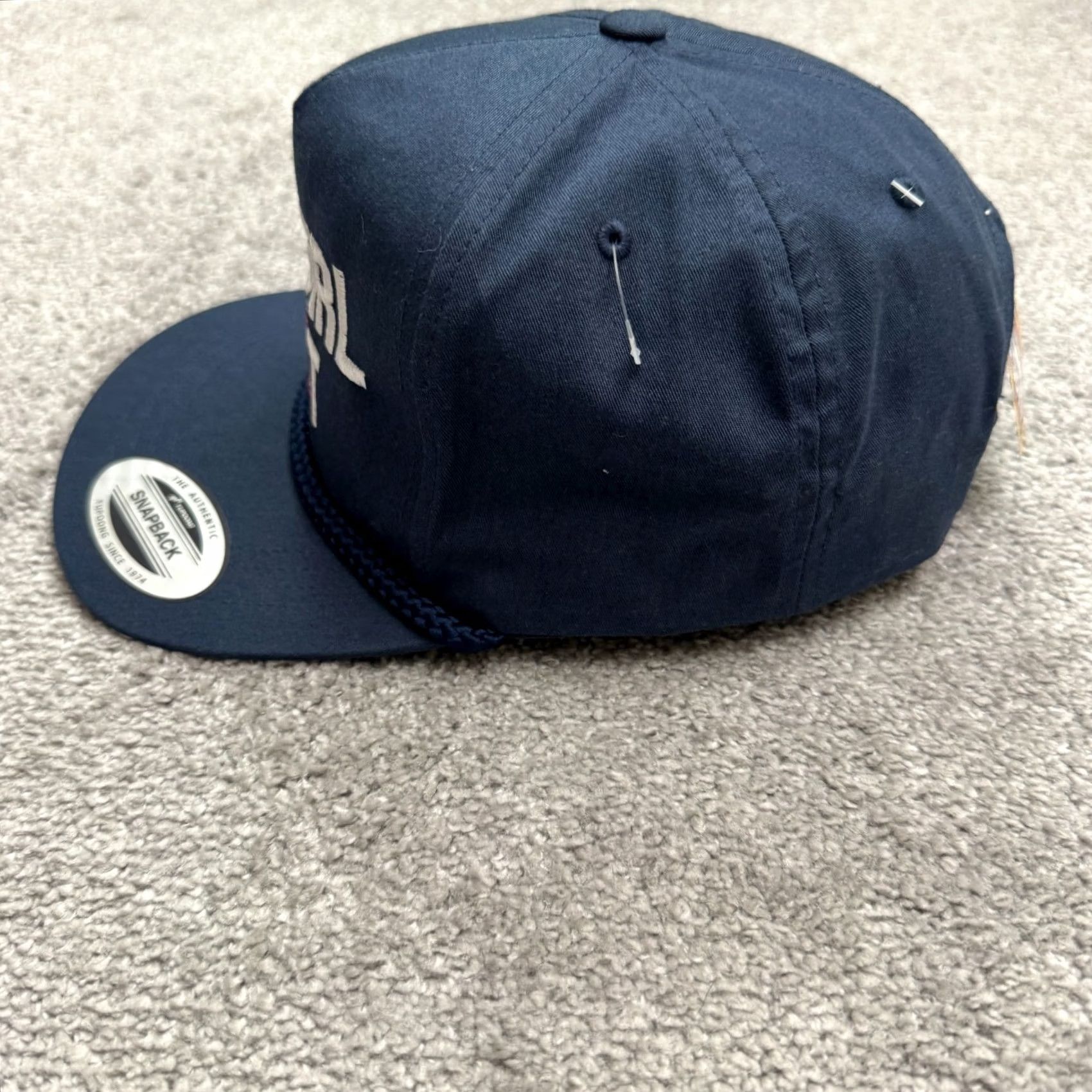 Vintage Yupoong Pancho's Surf Shop Cowgirl Sh*t Snapback Hat Navy Blue Cap Navy Blue Pismo Beach Size ONE SIZE - 3 Thumbnail
