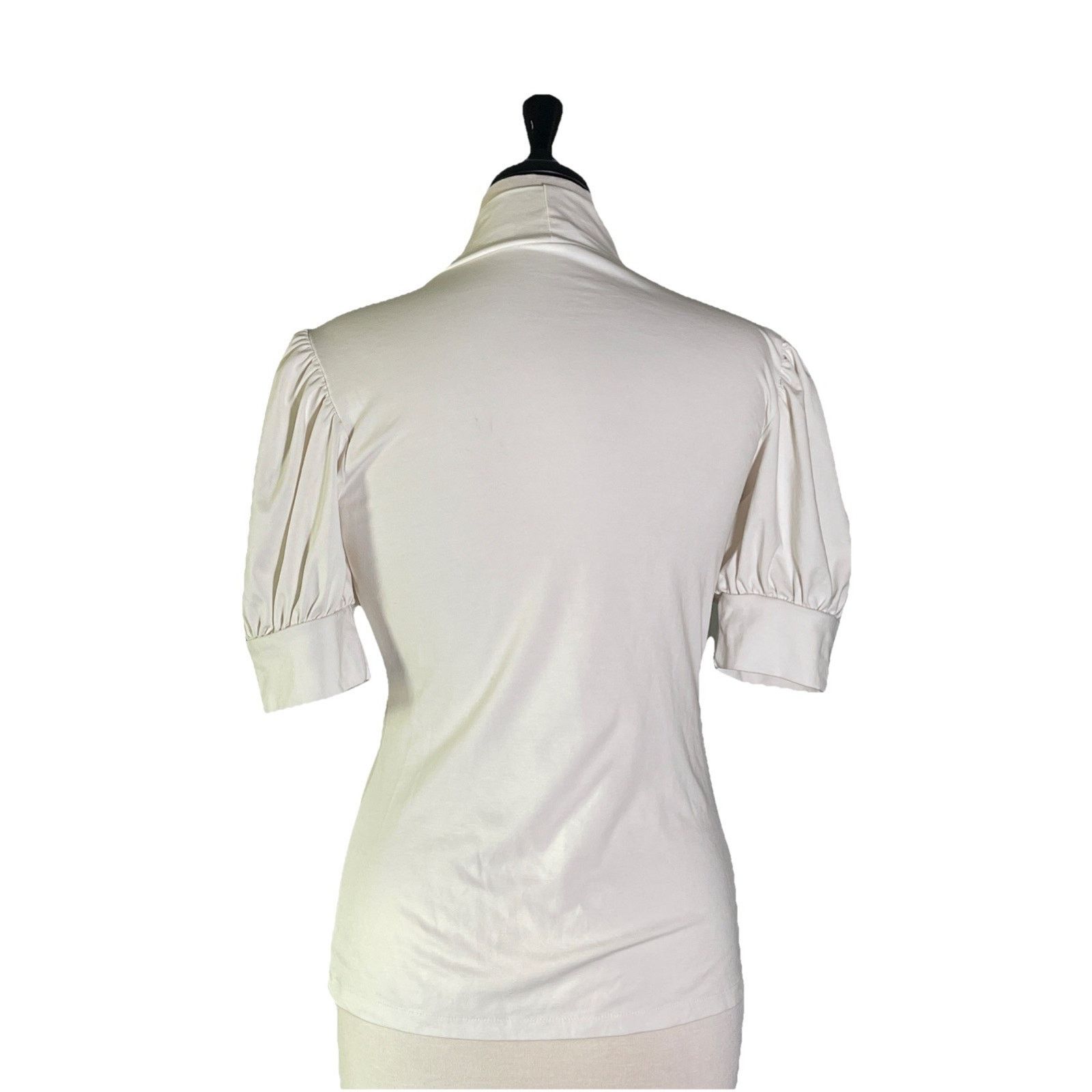Ann Taylor Ann Taylor Mock Turtleneck Puff Sleeves Heavy Spandex Top Size S / US 4 / IT 40 - 4 Thumbnail