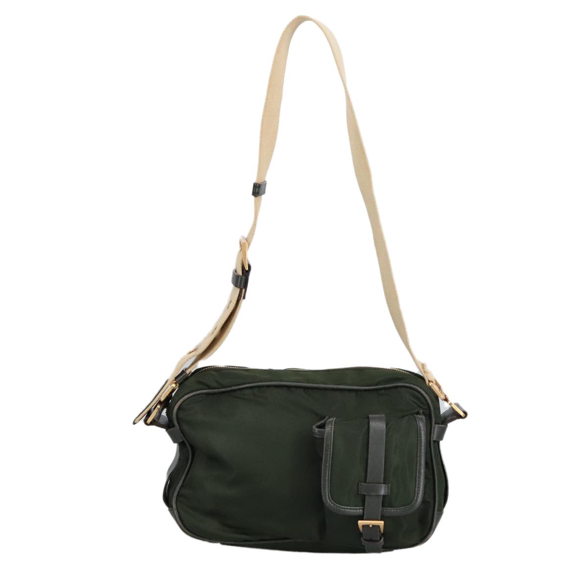 Prada Khaki Synthetic Shoulder Bag (Pre-Owned) Size ONE SIZE - 1 Thumbnail