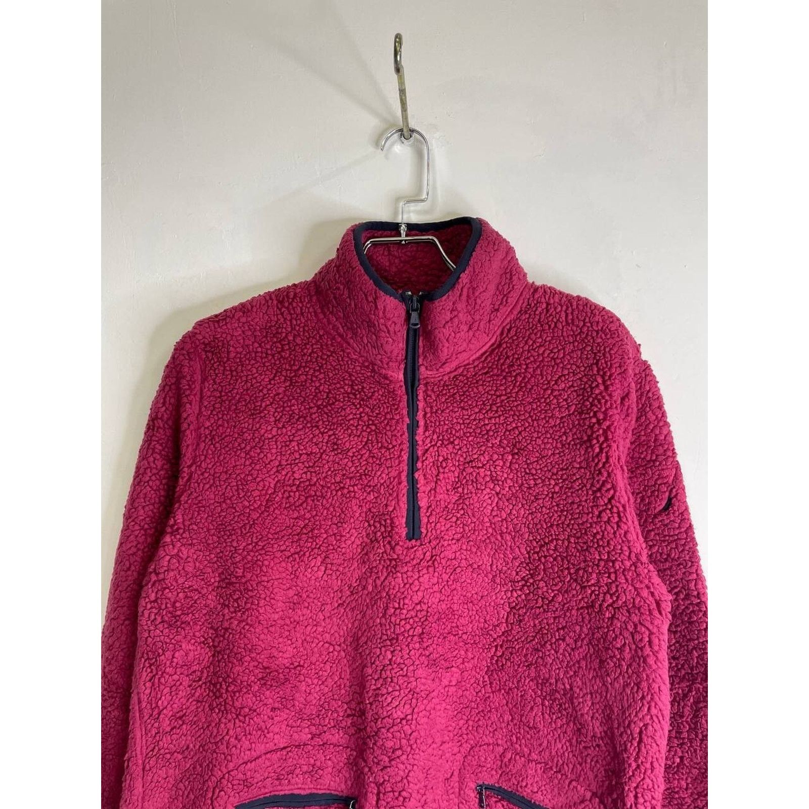 Nautica Vintage Nautica Burgundy Sherpa Fleece Pullover Size L Size US L / EU 52-54 / 3 - 3 Thumbnail
