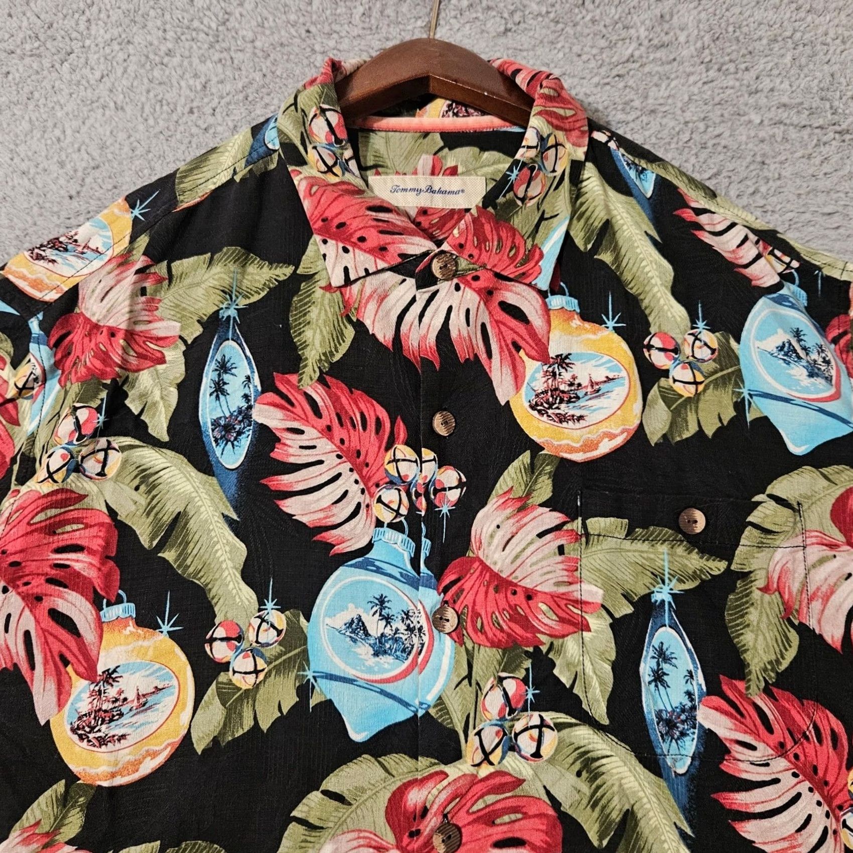 Tommy Bahama Tommy Bahama Shirt Mens XL Black RARE Vtg Christmas Ornament Silk Hawaiian Camp Size US XL / EU 56 / 4 - 2 Thumbnail