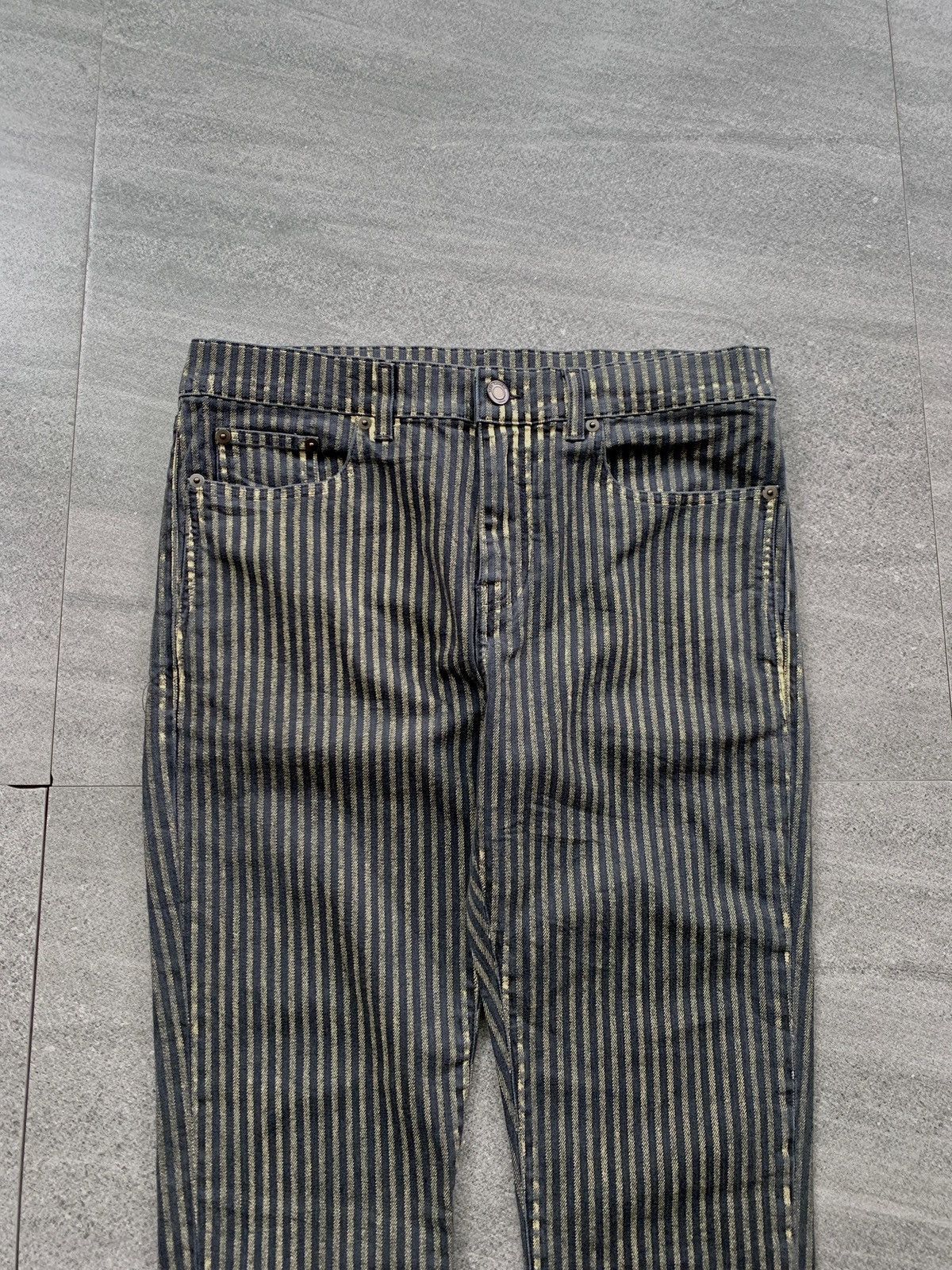 Saint Laurent Paris FREE TAX! Gold Striped Skinny Denim Jeans Size US 32 / EU 48 - 2 Thumbnail