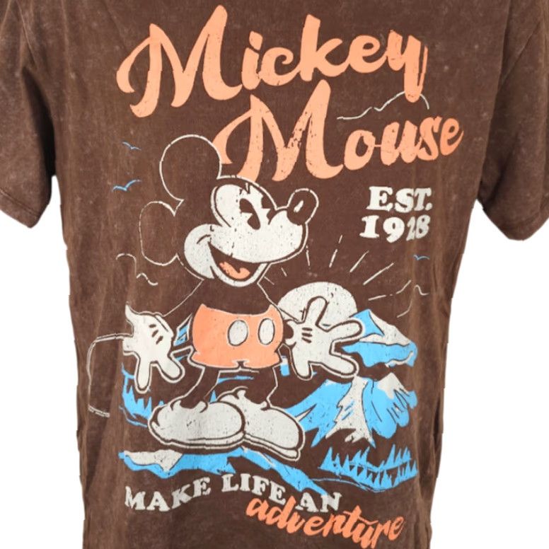 Disney Mickey Mouse T Shirt Mens Size Small Brown Disney Make Life An Adventure Size US S / EU 44-46 / 1 - 2 Thumbnail