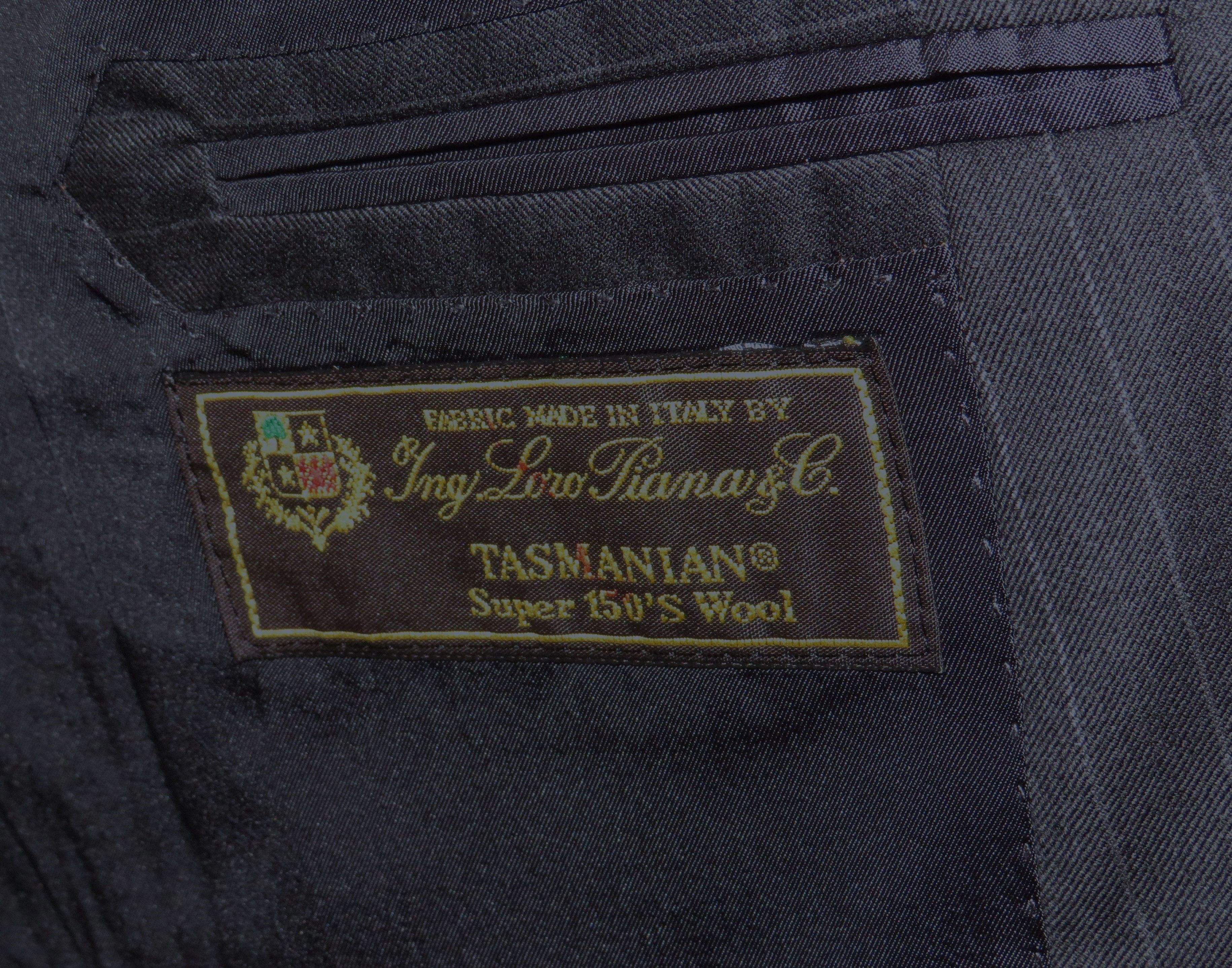 Loro Piana 150 Charcoal Stripe Custom Two Button Suit 40S