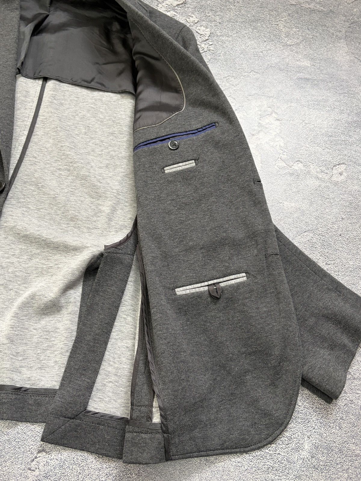 Hackett Hackett London Grey Cotton Blend Knit Sport Coat XL Size 44R - 9 Thumbnail