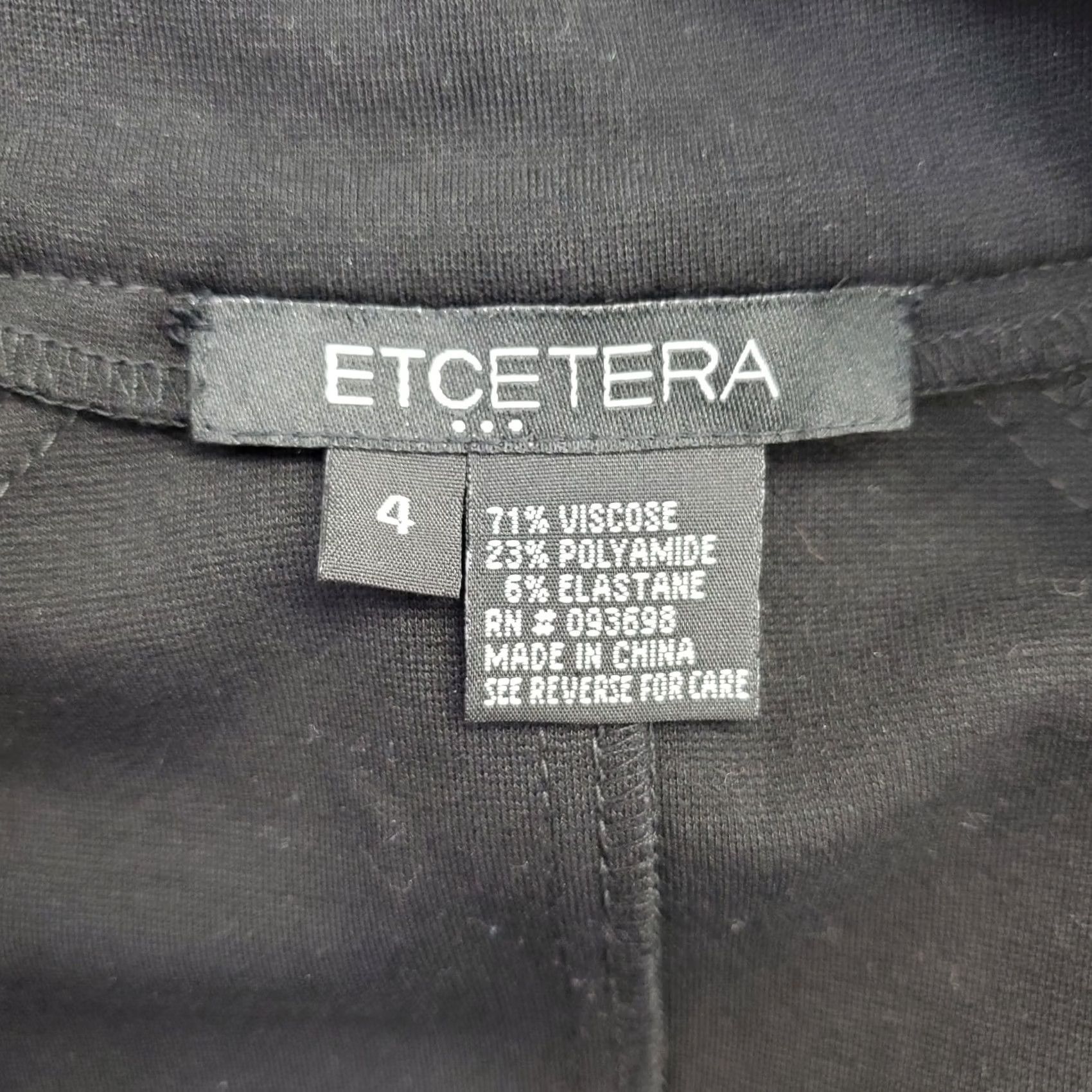 Vintage Et Cetera Bodycon Dress Womens Size 4 Black Viscose V-Neck Side Zip Knee Length Ribbed Sleeve Size S / US 4 / IT 40 - 7 Thumbnail