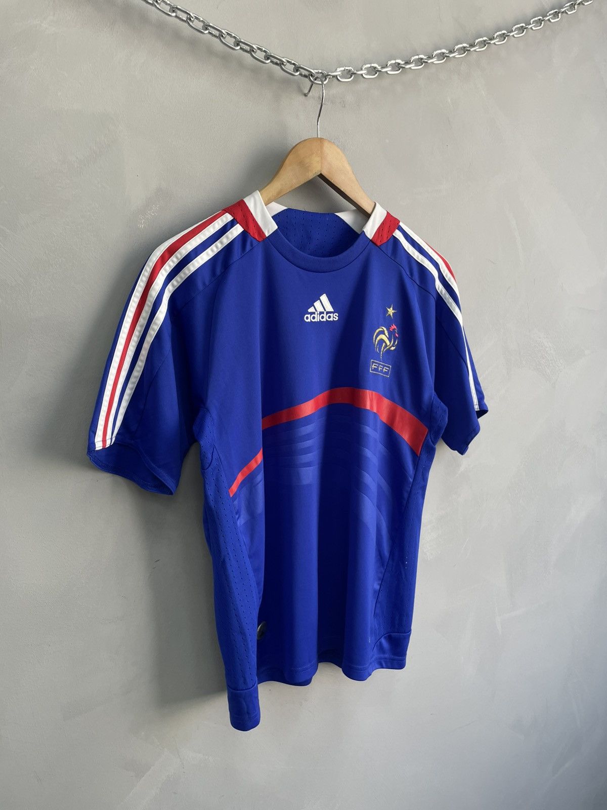 Adidas France 2007 Football Jersey Blue Soccer T-shirts Size US S / EU 44-46 / 1 - 2 Thumbnail
