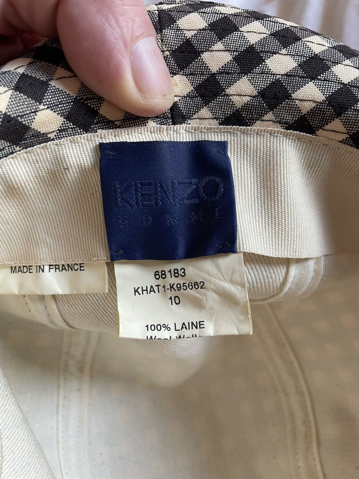 Kenzo Y2K Gingham Pork Pie Hat sz 2 Size ONE SIZE - 3 Thumbnail