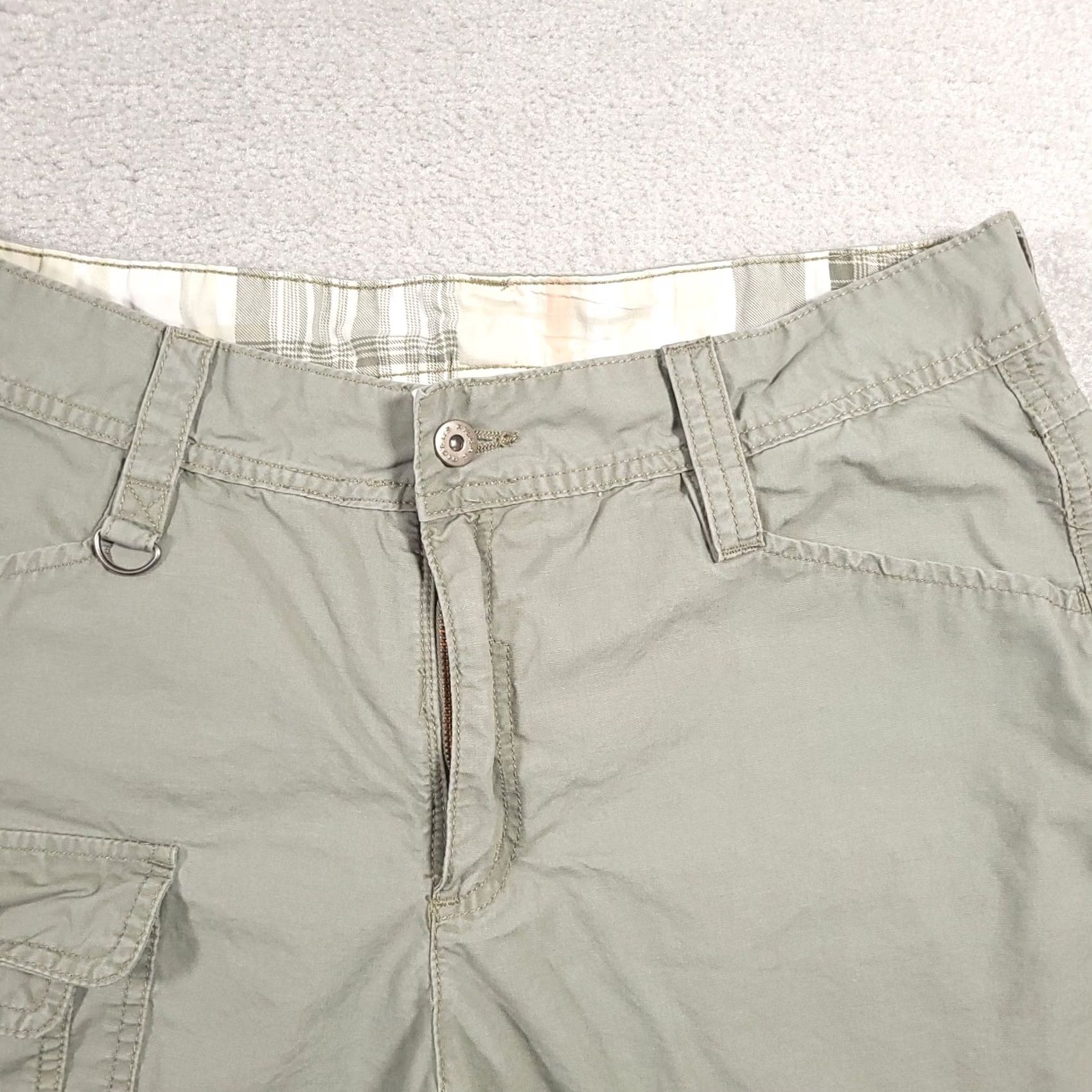 Lee Vtg Riders by Lee Cargo Shorts Women’s 16 Green 5" Mid Rise 5-Pocket Casual Cotton Blend Denim Style 90s Size 38" / US 16 / IT 52 - 3 Thumbnail
