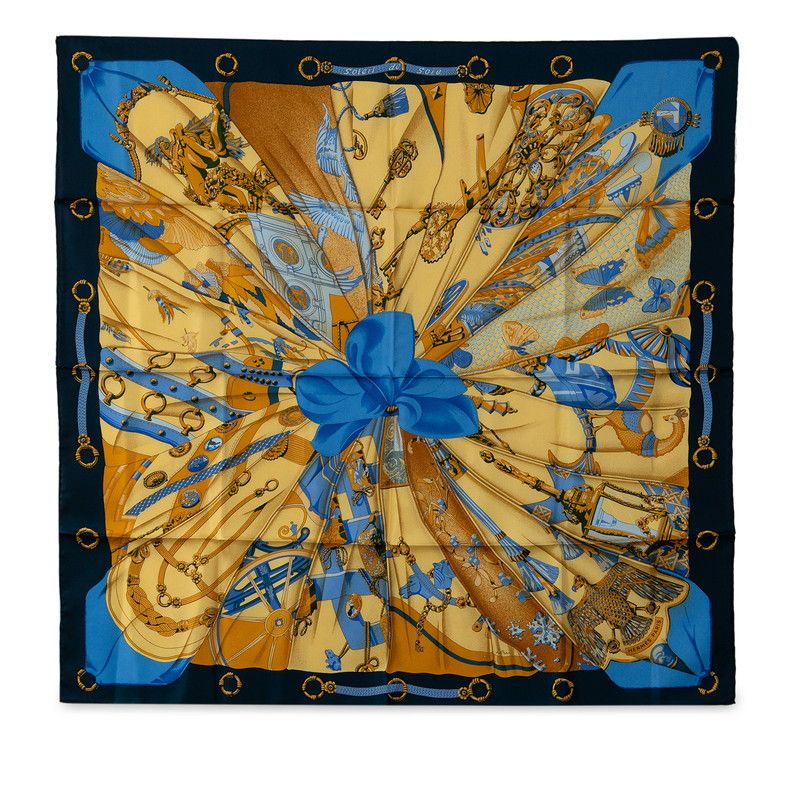 Hermes Hermes Hermes Silk Scarf Carré 90 Soleil de Soie Canvas Scarf in Great Condition Size ONE SIZE - 1 Thumbnail
