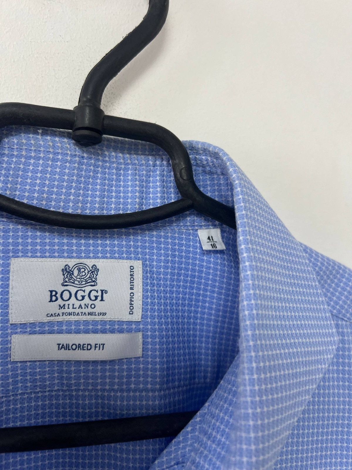 Boggi Authentic Boggi Milano Tailored Fit Button Shirt Blue 41/16 Size US XS / EU 42 / 0 - 10 Thumbnail
