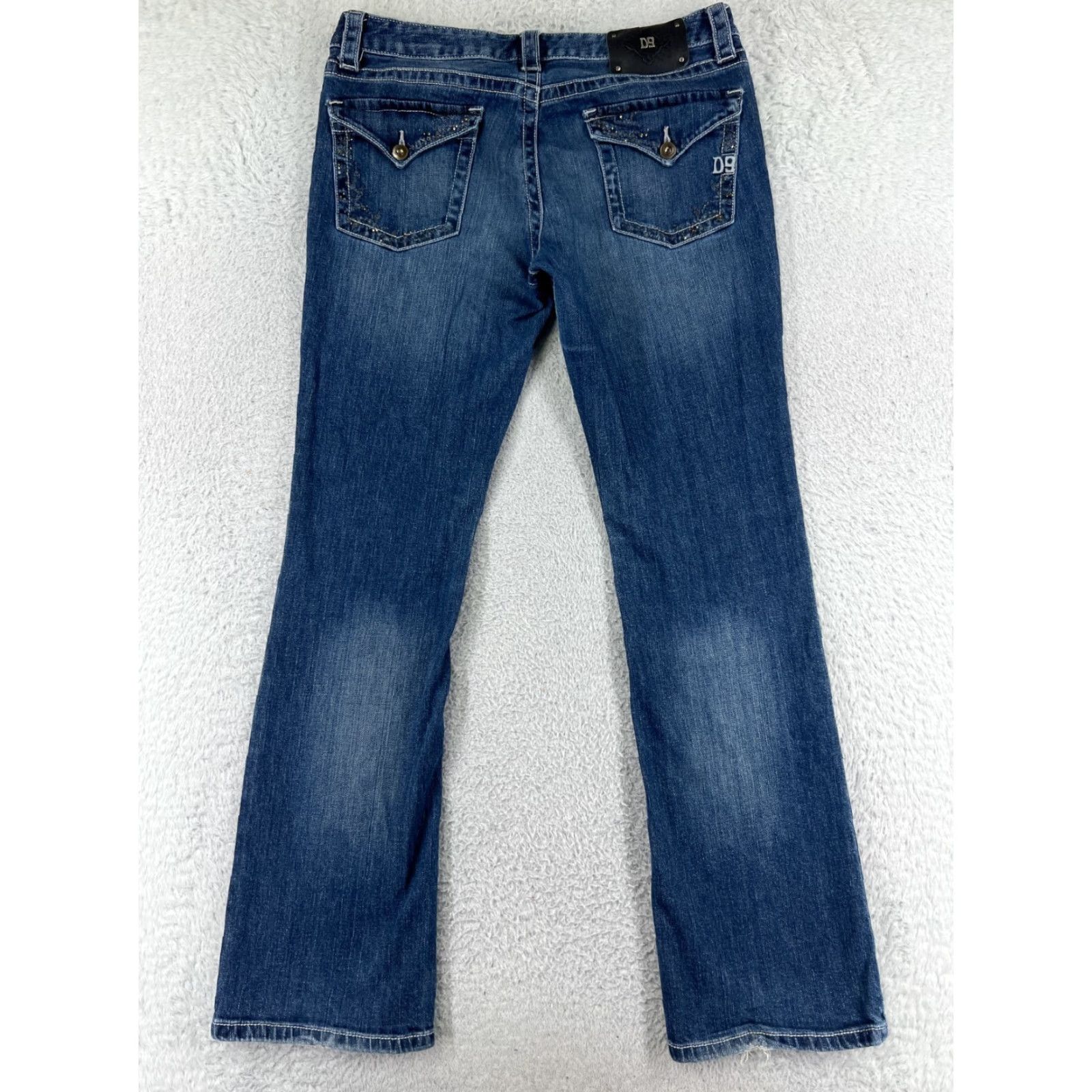 Silver Jeans Co. Diane Gilman Pants Womens 31 Blue Denim Jeans DG Slick Bling Embellished Cotton Size 24" / US 00 / IT 34 - 2 Thumbnail