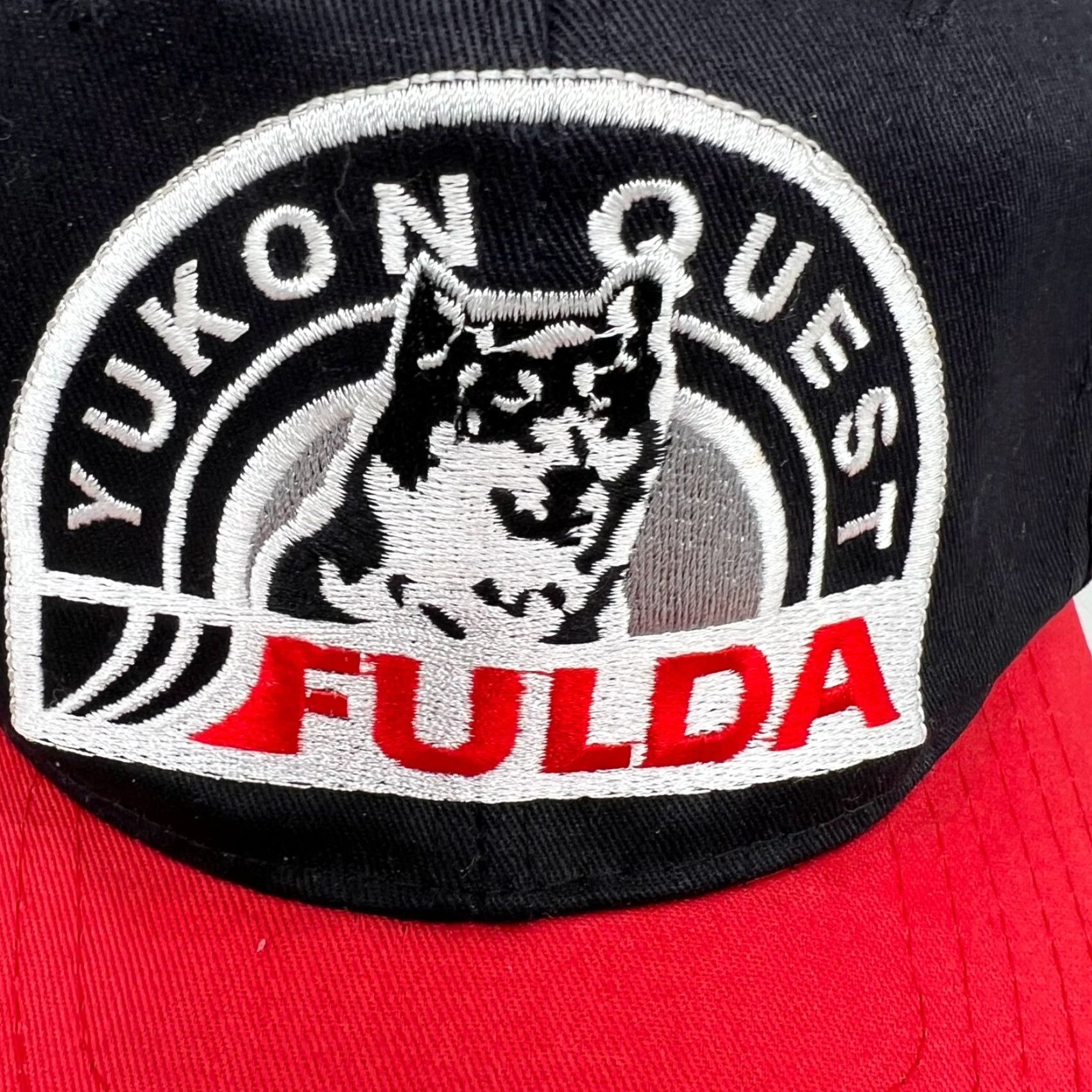 Quest VINTAGE IMI Yukon Quest Hat Trucker Snapback Black/Red Adult One Size Cotton Canvas IMI Tag Bill Hero Graphic 90s Theme Men’s Hat Size ONE SIZE - 2 Thumbnail