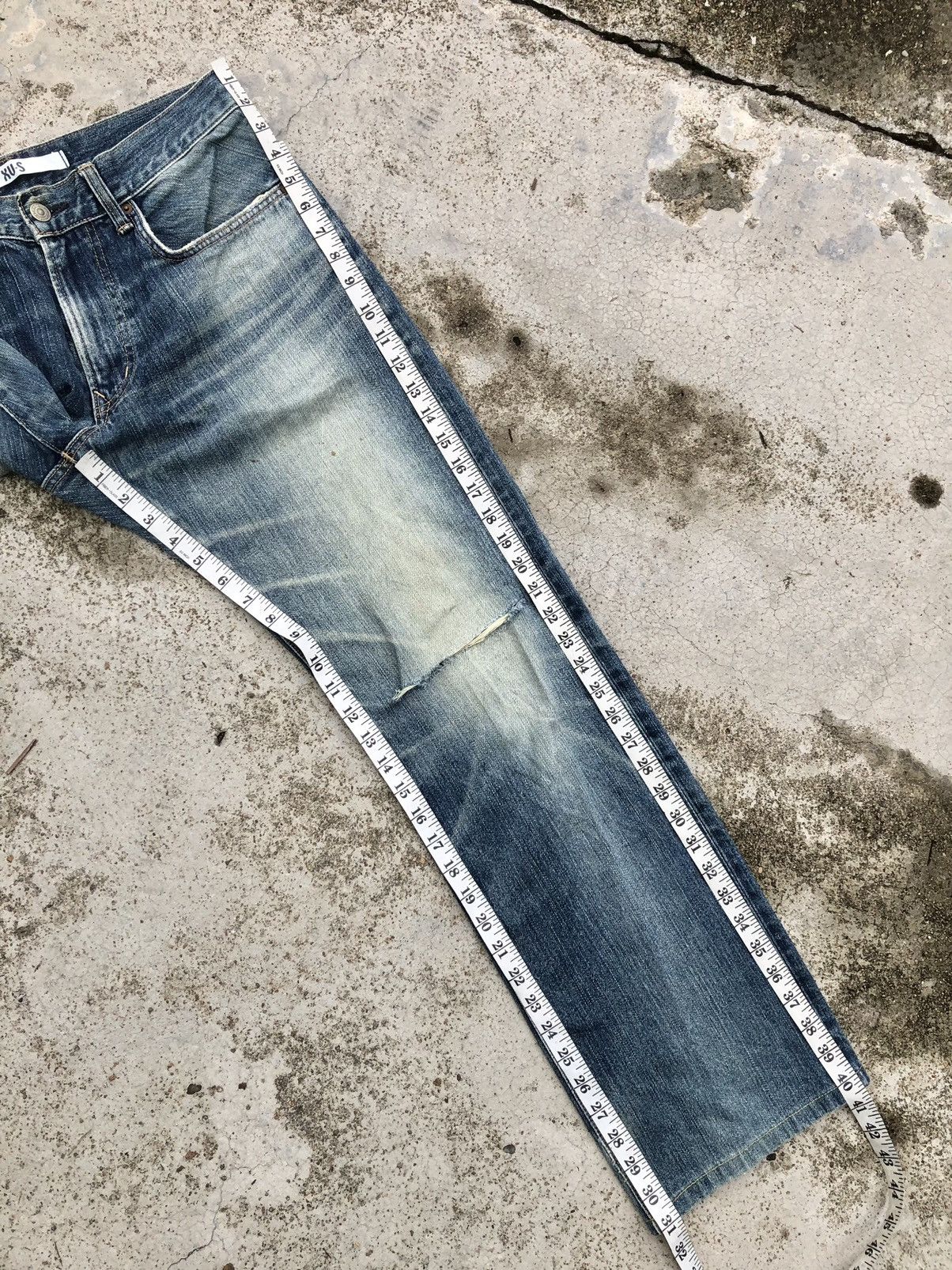 Japanese Brand EDWIN XVS DISTRESSED DENIM Size US 31 - 10 Thumbnail