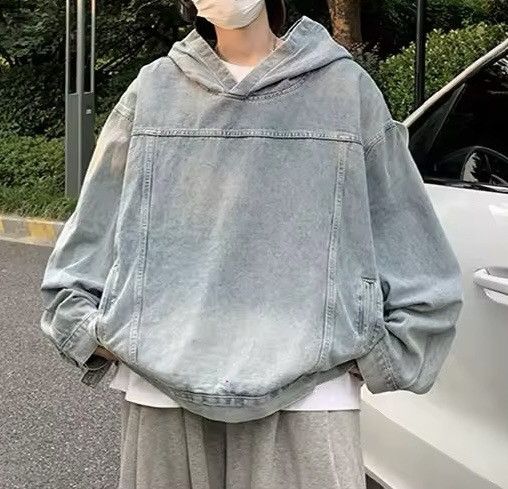 Japanese Brand × Vintage Y2K Oversized Hood Distressed Denim Pockets Hoodie Size US XL / EU 56 / 4 - 2 Thumbnail
