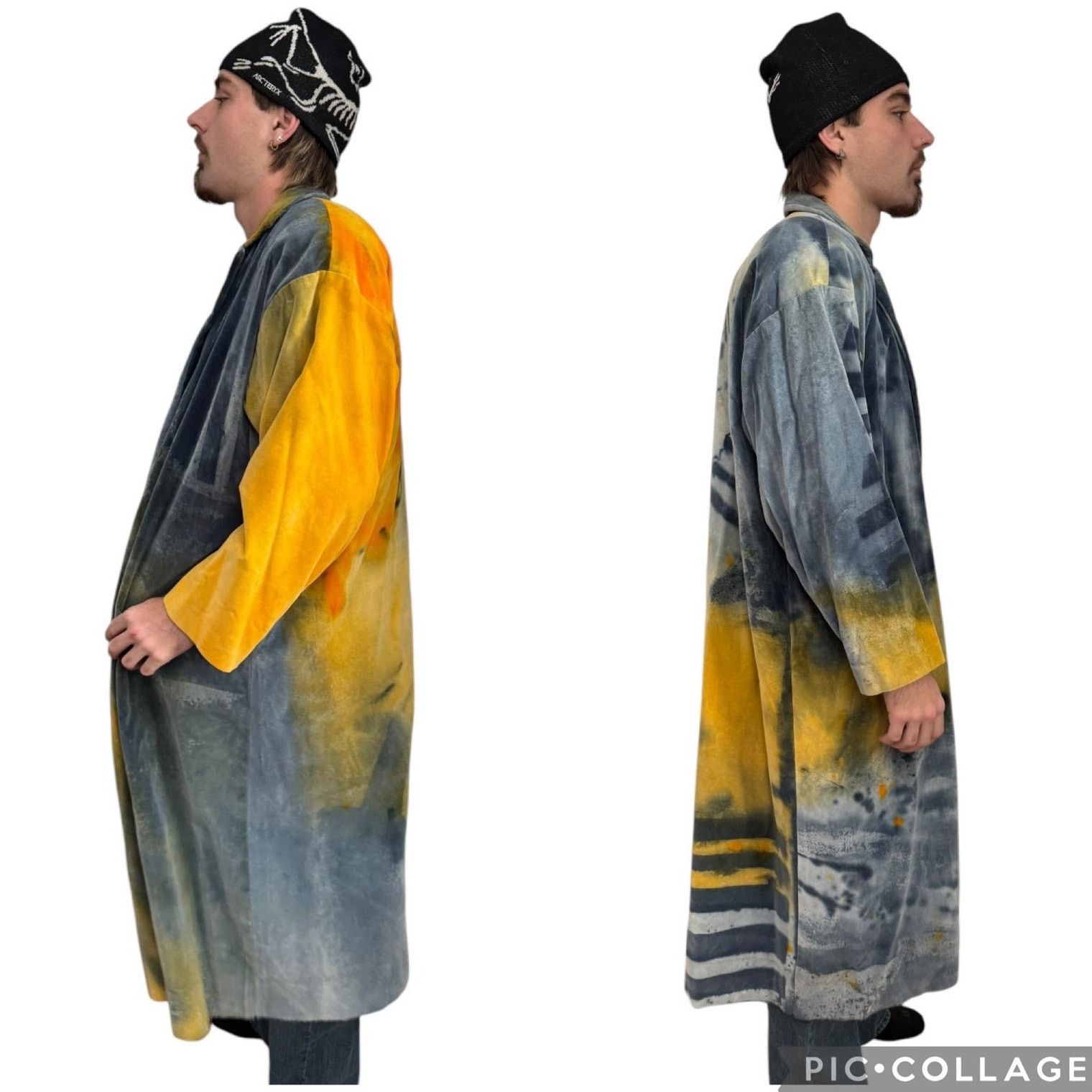 Vintage VTG I’m no walking canvas Carole Waller painted velvet coat Size US L / EU 52-54 / 3 - 7 Thumbnail