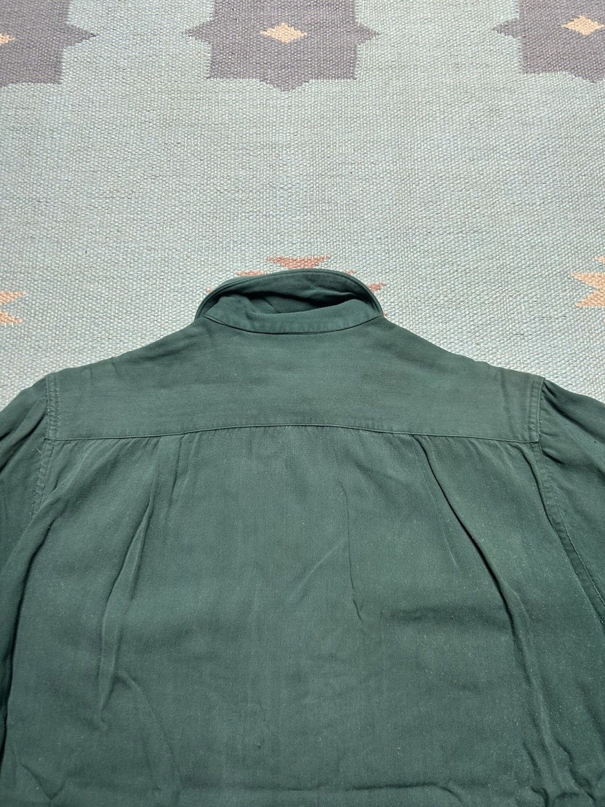 Vintage Vtg 1940s rayon gabardine button shirt forest green medium Size US M / EU 48-50 / 2 - 14 Thumbnail