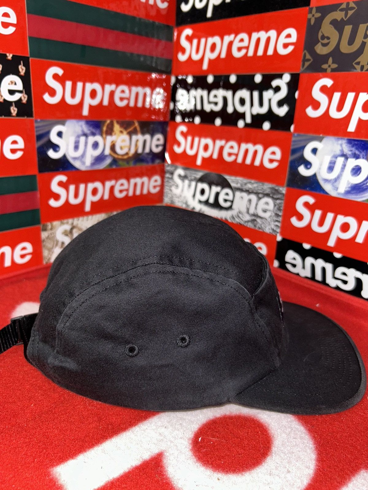 Supreme Supreme Snap Button Pocket Camp Cap Black FW18 Size ONE SIZE - 2 Thumbnail
