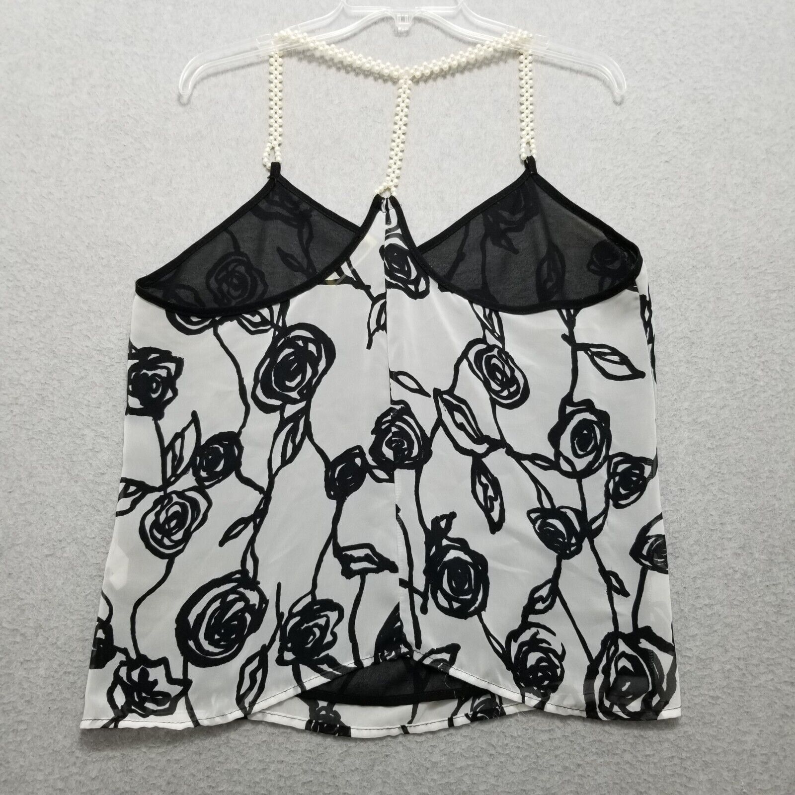 Other Joompy Top Womens Large Ivory Floral Stone Strap Lightweight Size L / US 10 / IT 46 - 7 Thumbnail