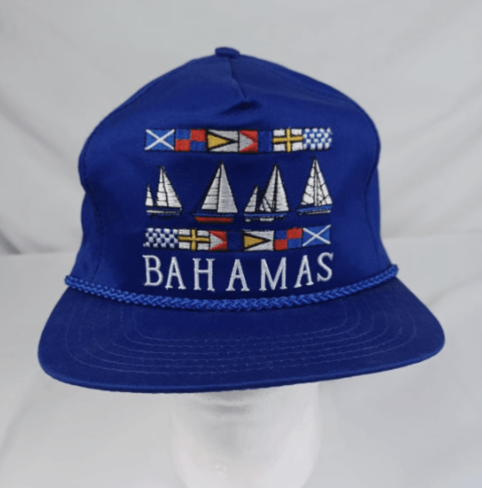 Other VTG Bahamas Blue Snapback Trucker Rope Hat Adjustable Size ONE SIZE - 1 Thumbnail