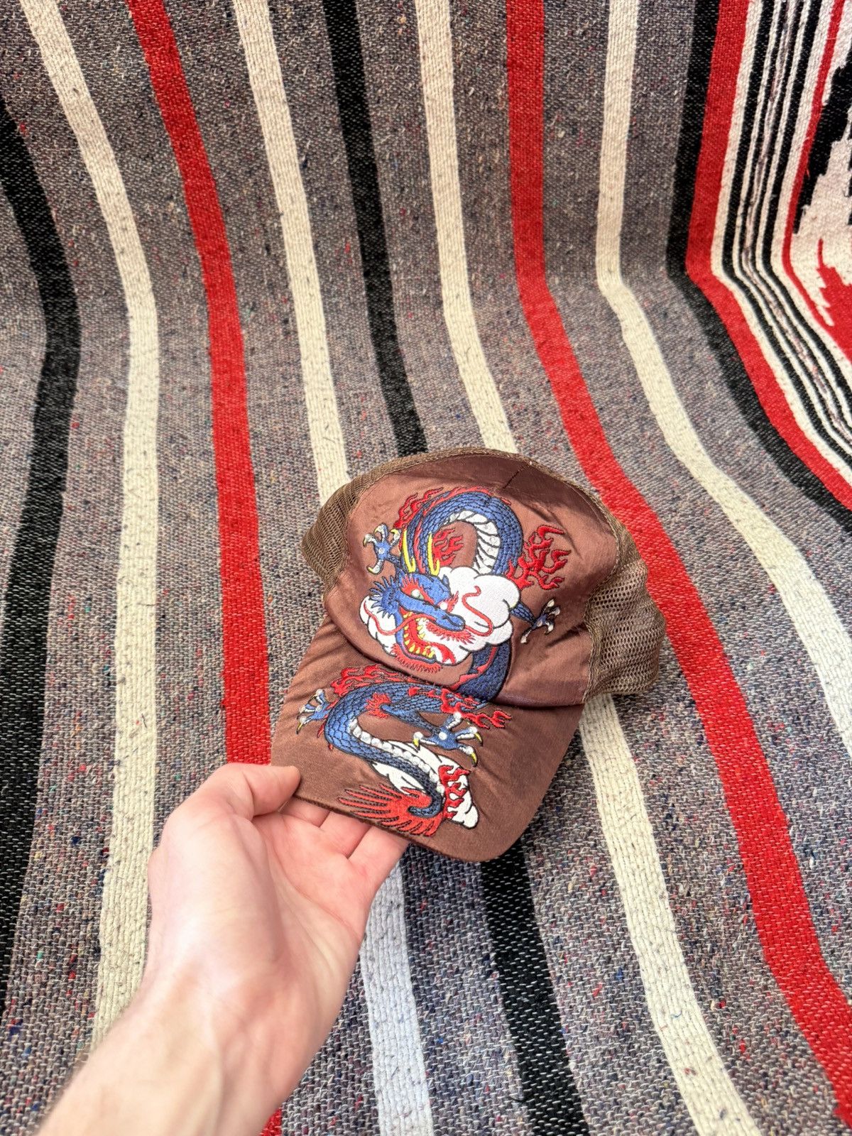 Ed Hardy Vintage Ed Hardy y2k Brown Nylon Japanese Trucker Hat Size ONE SIZE - 3 Thumbnail