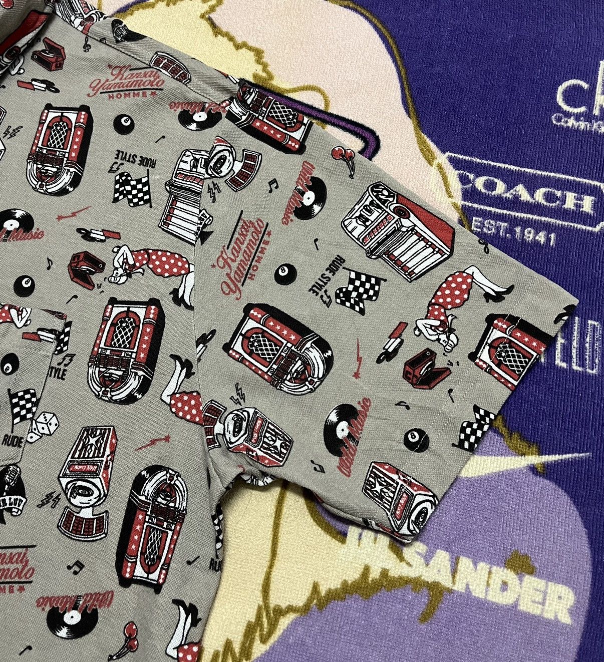 Kansai Yamamoto KANSAI YAMAMOTO HOMME Rare Design Fullprint Polo Shirt Size US XL / EU 56 / 4 - 8 Thumbnail