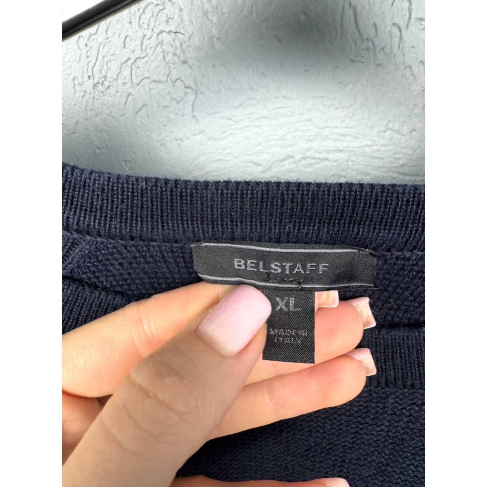Belstaff Belstaff Mens Crew Neck Knit Sweater XL Blue Cotton Knit Logo Pullover Mens 90s? Size US XL / EU 56 / 4 - 3 Thumbnail