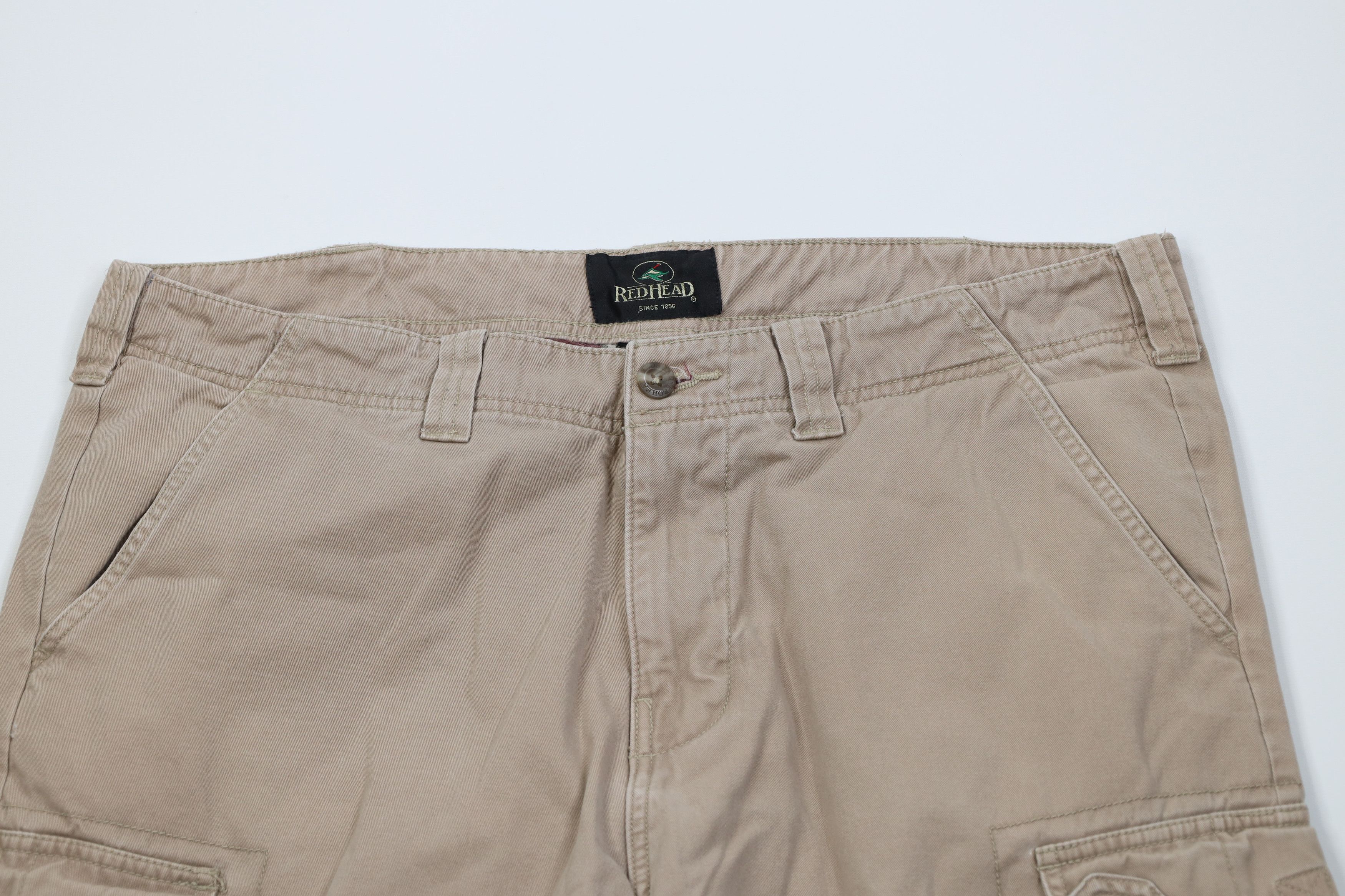 Vintage Vintage Streetwear Flannel Lined Wide Leg Cargo Pants Beige Size US 38 / EU 54 - 3 Thumbnail