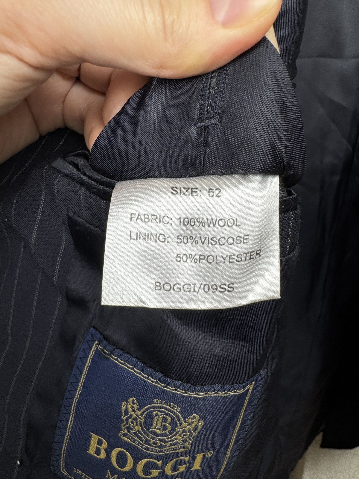 Boggi Boggi Milano blue pinstripe wool 2 button blazer suit jacket Size 42R - 10 Thumbnail