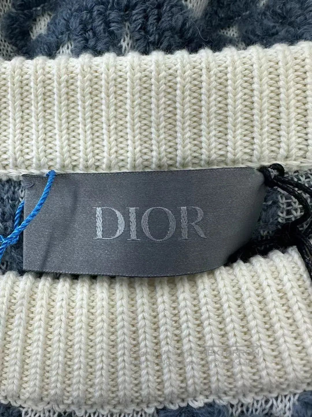 Dior Dior Blue White Monogram Zip Knit Sweater. Size US XL / EU 56 / 4 - 3 Thumbnail