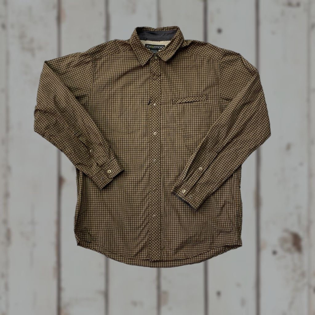 ExOfficio ExOfficio Shirt Mens Large Brown Plaid Flannel Outdoor Lightweight Vented Shirt Size US L / EU 52-54 / 3 - 1 Thumbnail