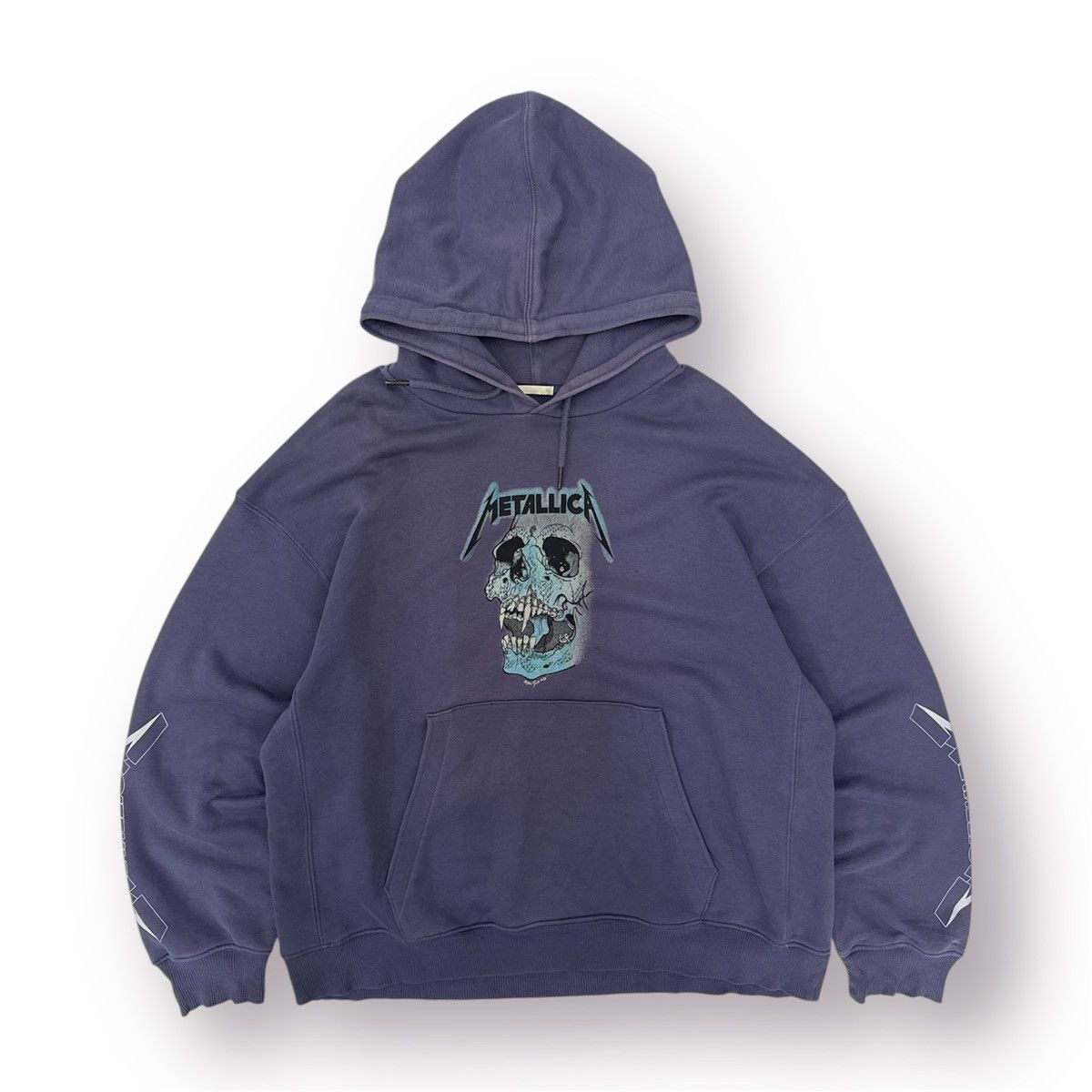 🔥 Metallica Gu Cotton metal bands Faded Purple Hoodies - XL