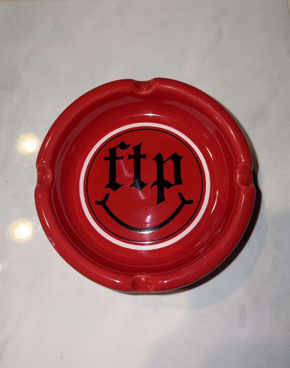 Fuck The Population FTP Fuck The Population Ashtray Red Ceramic Smiley Logo Size ONE SIZE - 1 Thumbnail
