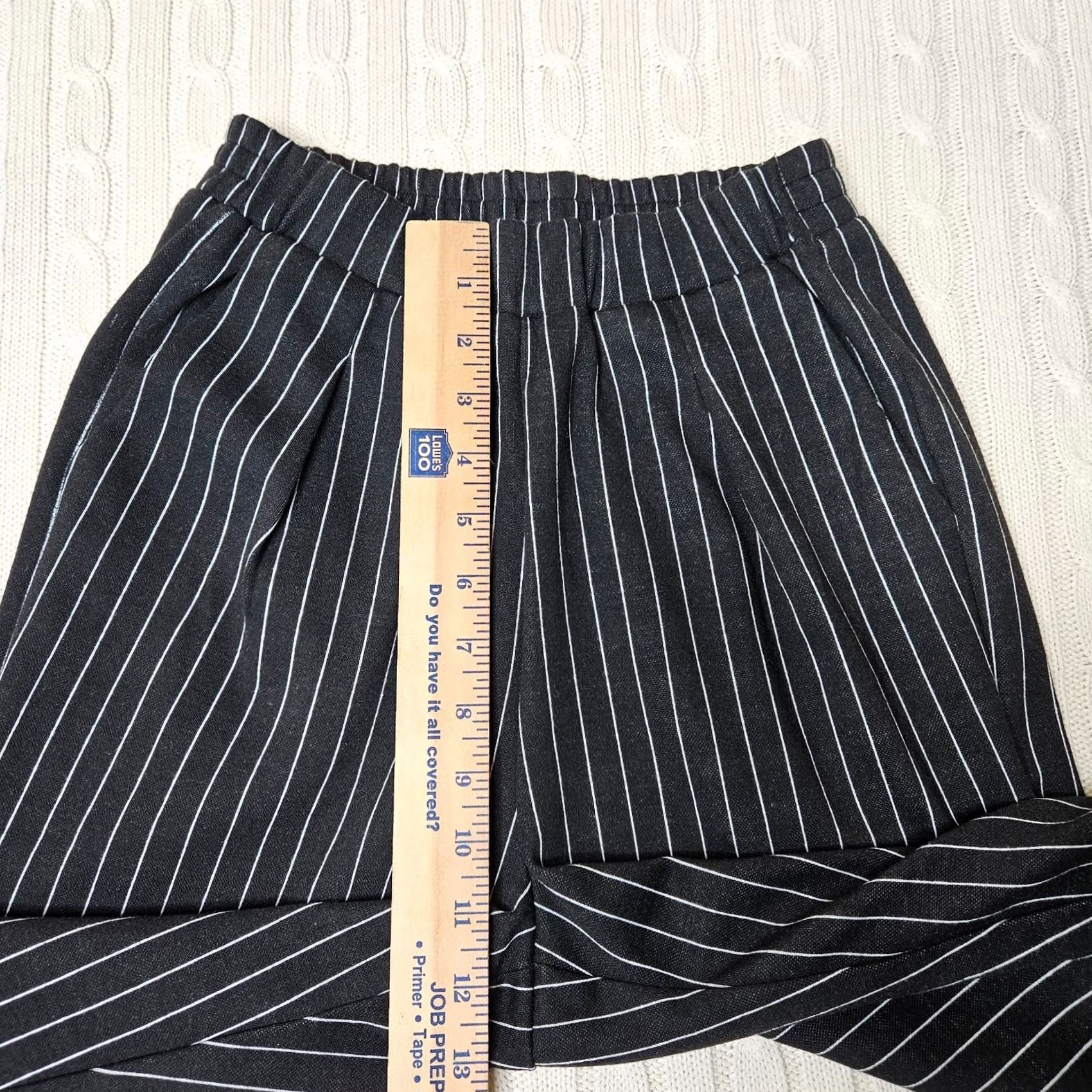 Vintage Lulu's Women's black White stripes Pull-on Casual Pant XS Size 26" / US 2 / IT 38 - 4 Thumbnail