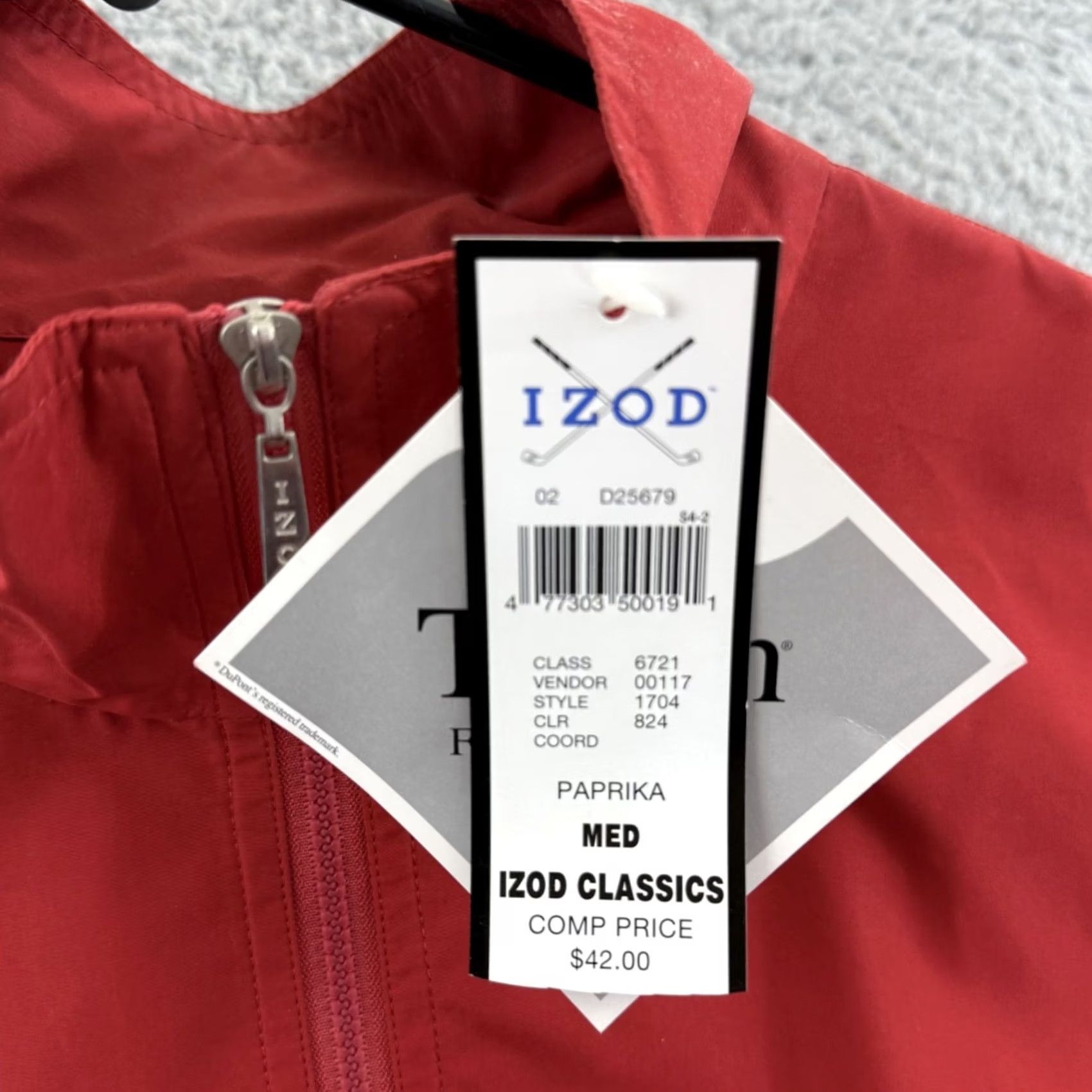 Izod VINTAGE IZOD Jacket Womens Red Windbreaker Jacket IZOD Medium Red 90s Sports Linen? (Note: No new words added; adjust as per constraints) Size M / US 6-8 / IT 42-44 - 6 Thumbnail