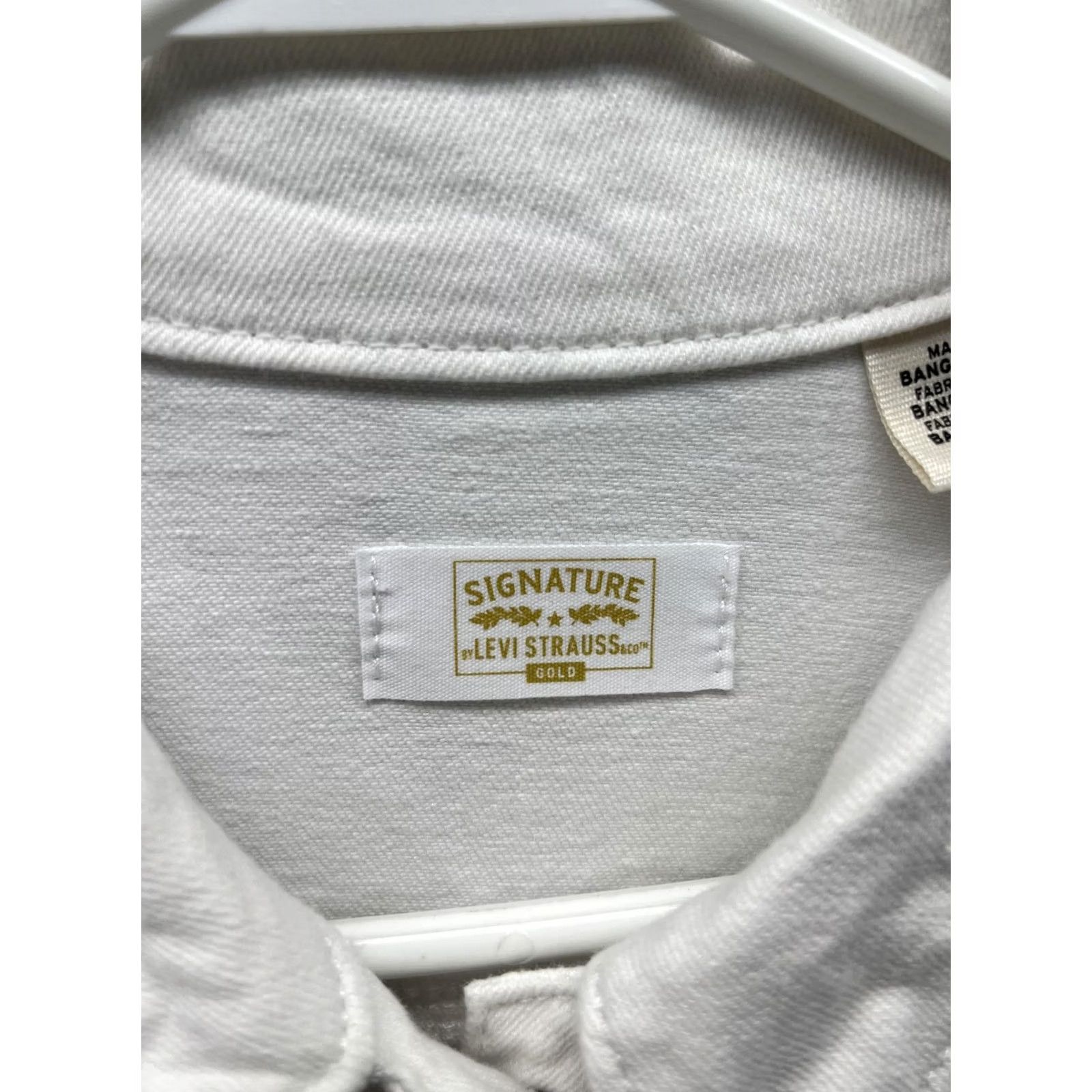 CO Signature by Levi Strauss & Co Jacket Womens Large White Denim Button Front Size L / US 10 / IT 46 - 6 Thumbnail