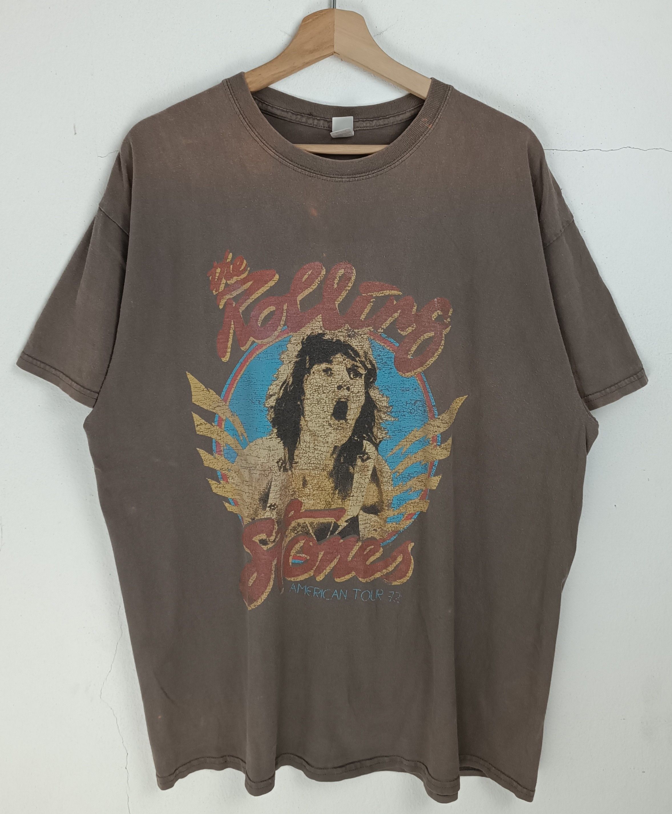 Band Tees THRASHED FADED VINTAGE ROLLING STONES US TOUR beatles who Size US XL / EU 56 / 4 - 3 Thumbnail