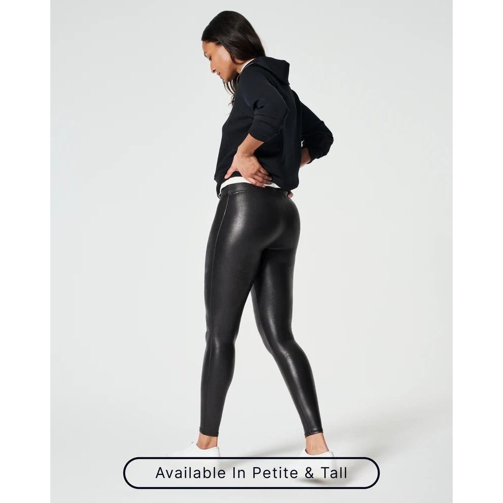 Spanx Spanx | Faux Leather, Body Shaping, Leggings | Size L 10-12 Size 32" / US 10 / IT 46 - 4 Thumbnail